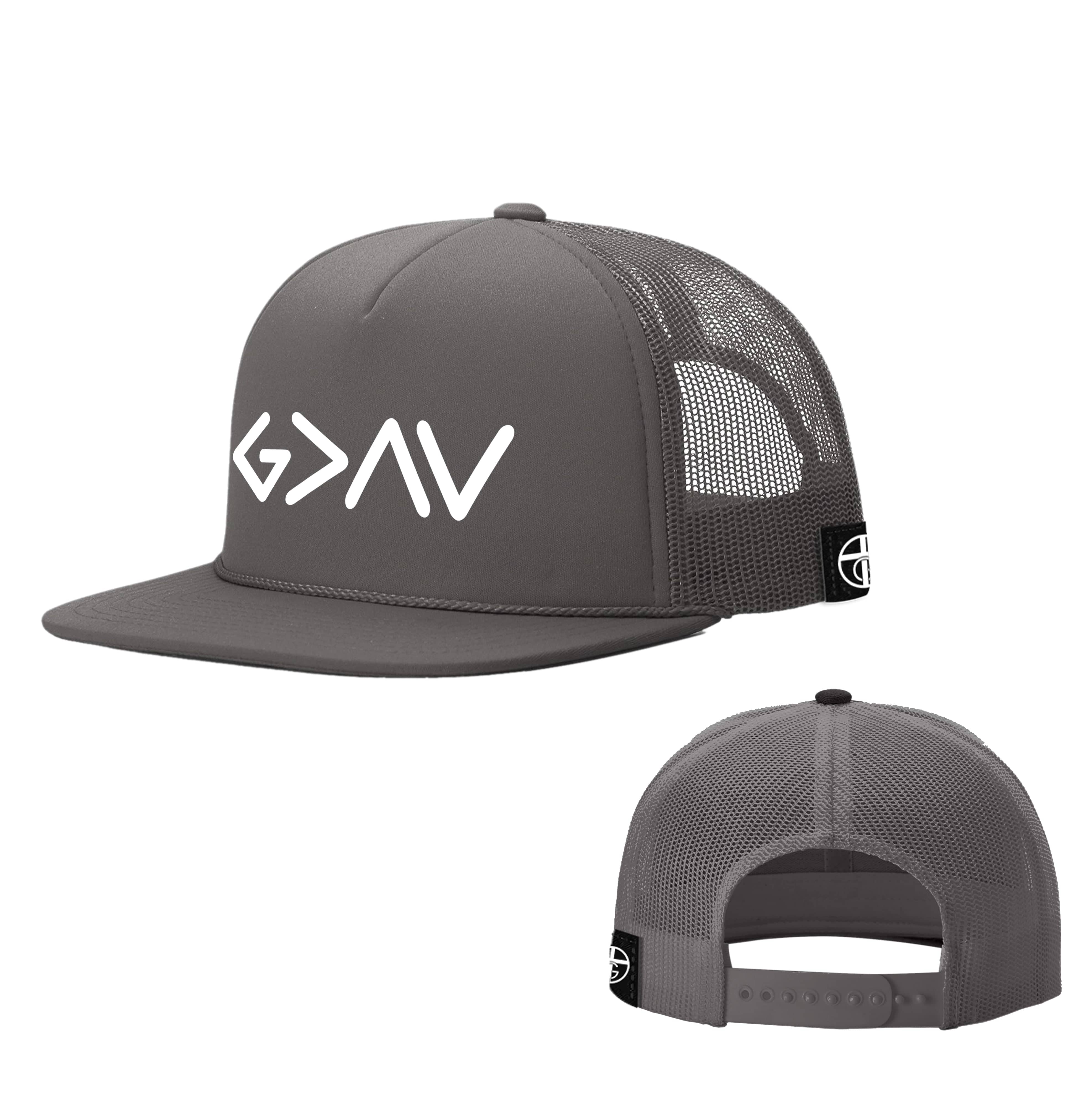 Our True God Hat Charcoal / One Size G>ΛV - God is Greater Than the Highs and Lows Foam Trucker Hats