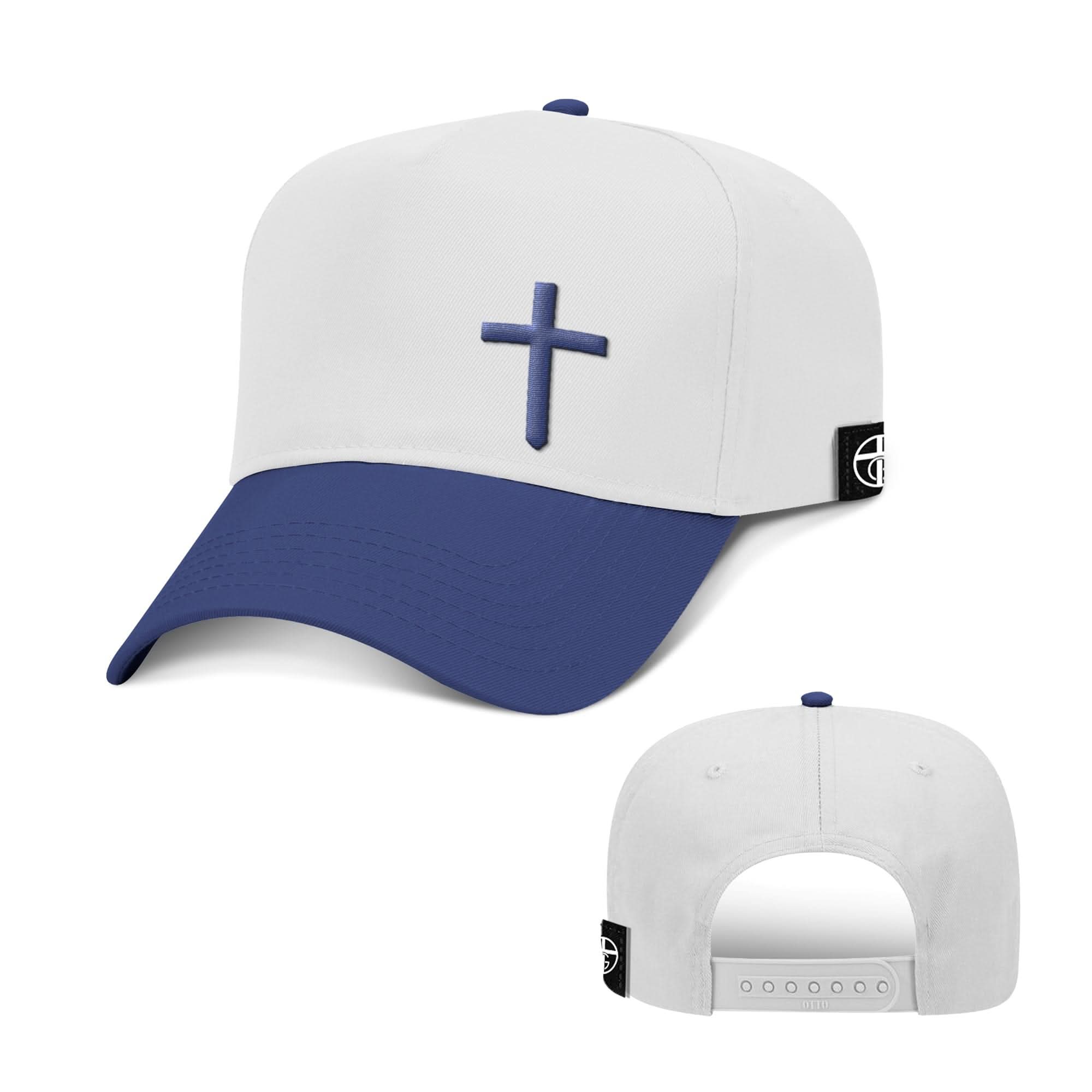 Our True God Hat Cross Lower Left Two Tone Hats