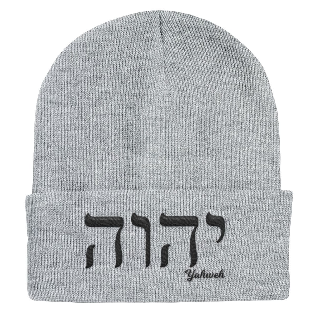 Our True God Hat Cuffed Beanies / Grey / One Size Yahweh Beanies