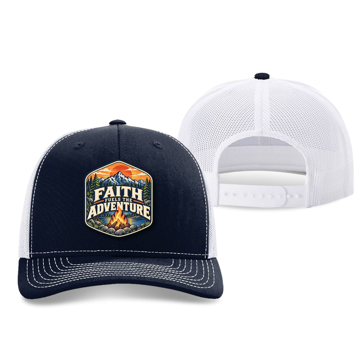 Our True God Hat Faith Fuels the Adventure Trucker Hat