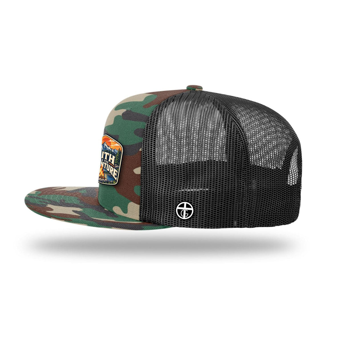 Our True God Hat Faith Fuels the Adventure Trucker Hat