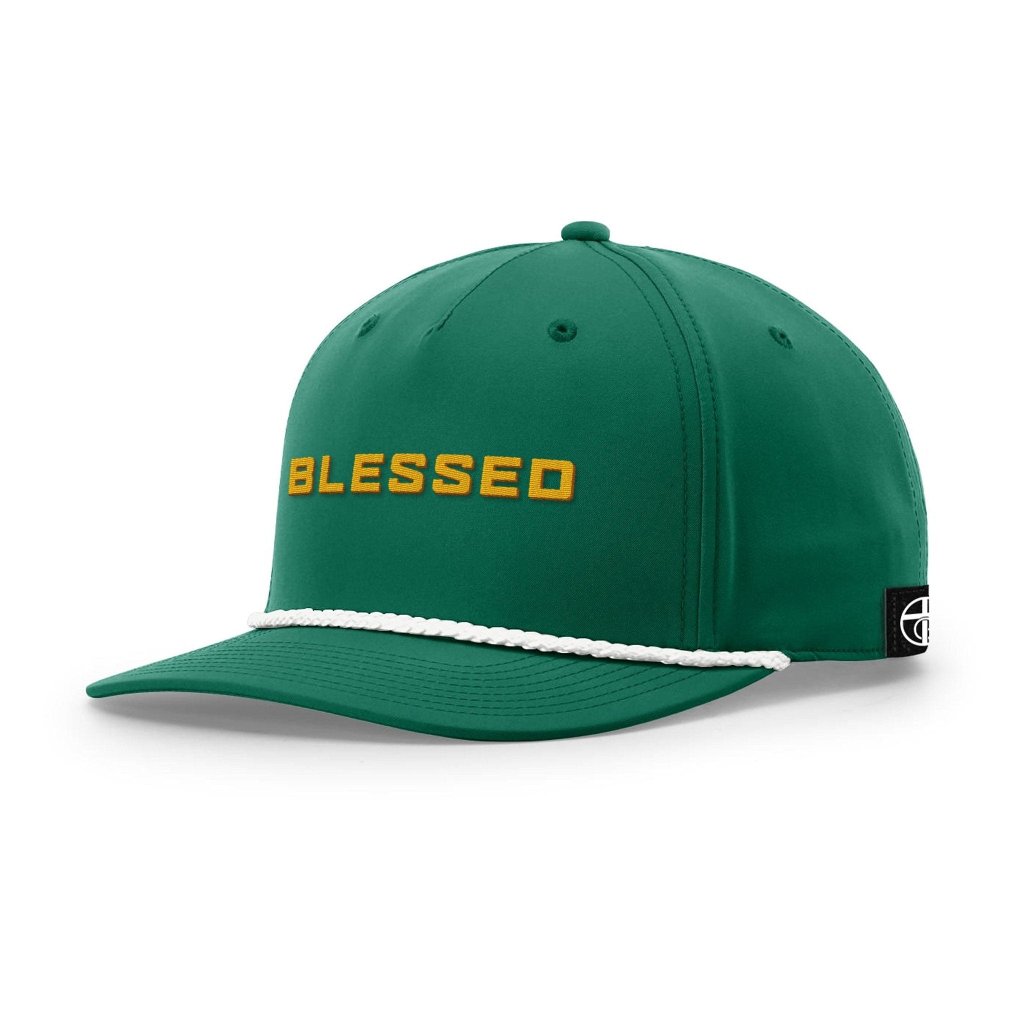 Our True God Hat Five Panel Classic / Kelly and White / One Size BLESSED Rope Hats
