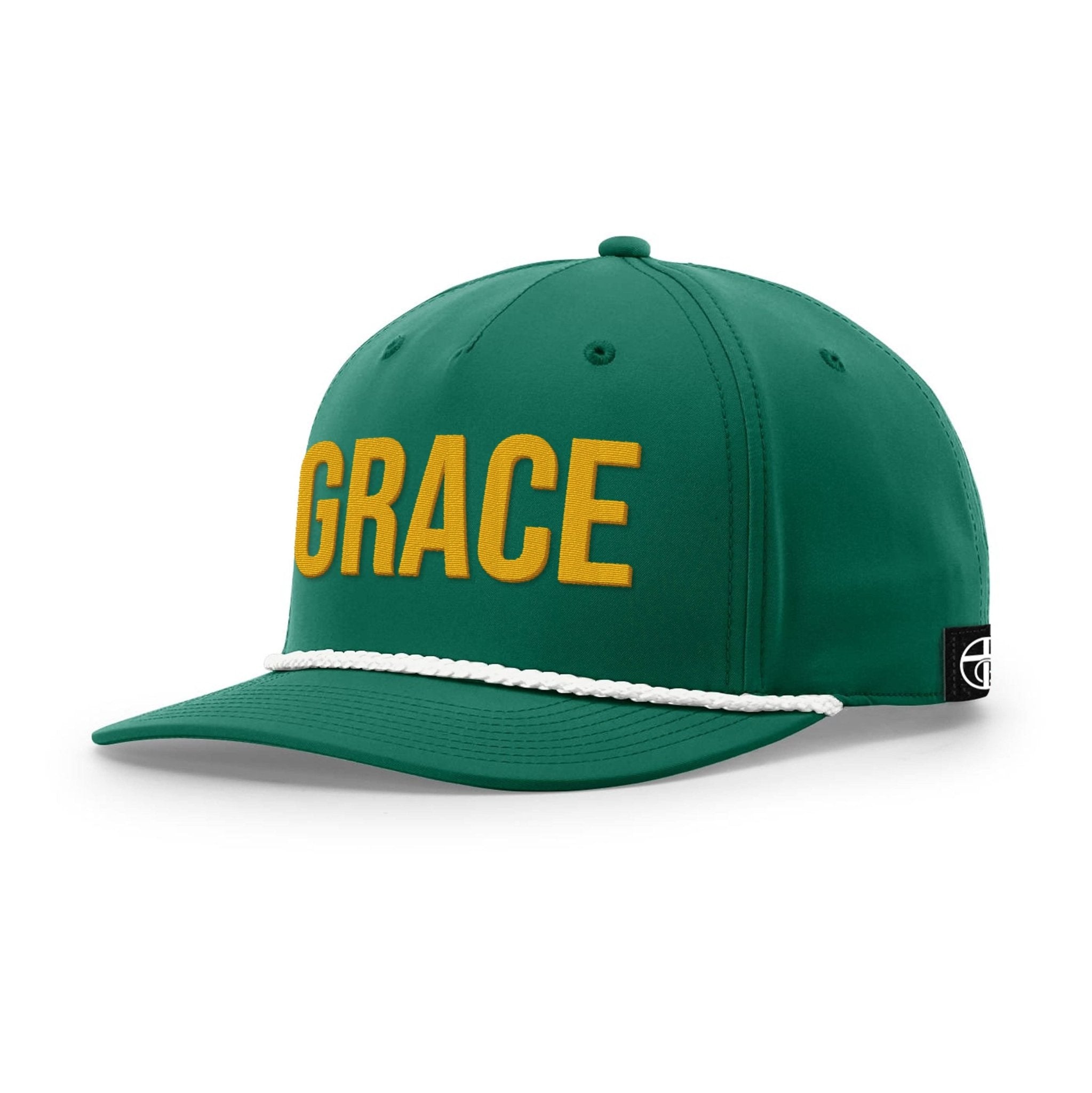 Our True God Hat Five Panel Classic / Kelly and White / One Size GRACE Rope Hats