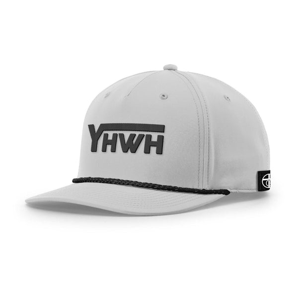 YHWH Rope Hat, Five Panel Classic in Light Grey and Black