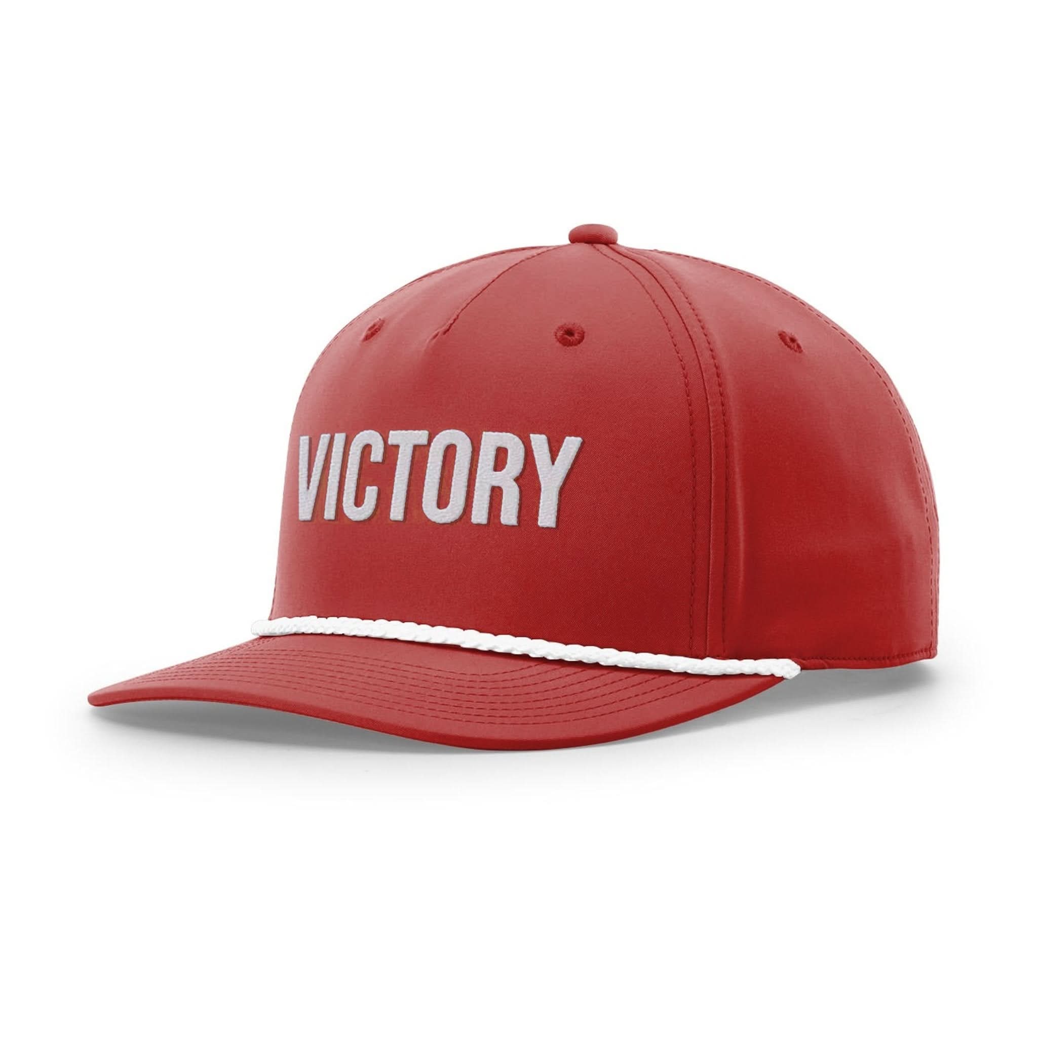 Our True God Hat Five Panel Classic / Red and White / One Size VICTORY Rope Hats