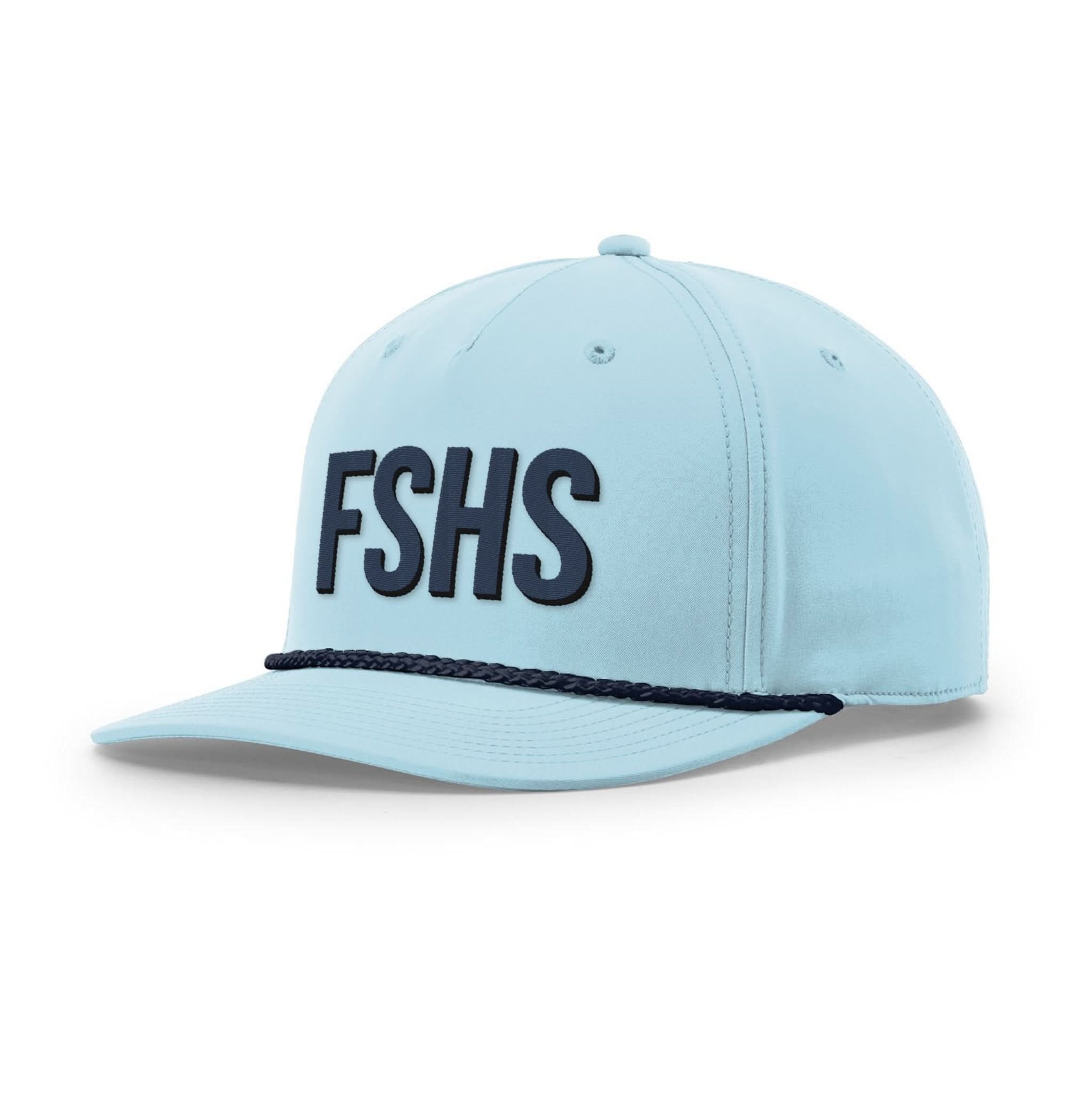 Our True God Hat Five Panel Classic / Soft Blue and Navy / One Size Father, Son, Holy Spirit Rope Hats