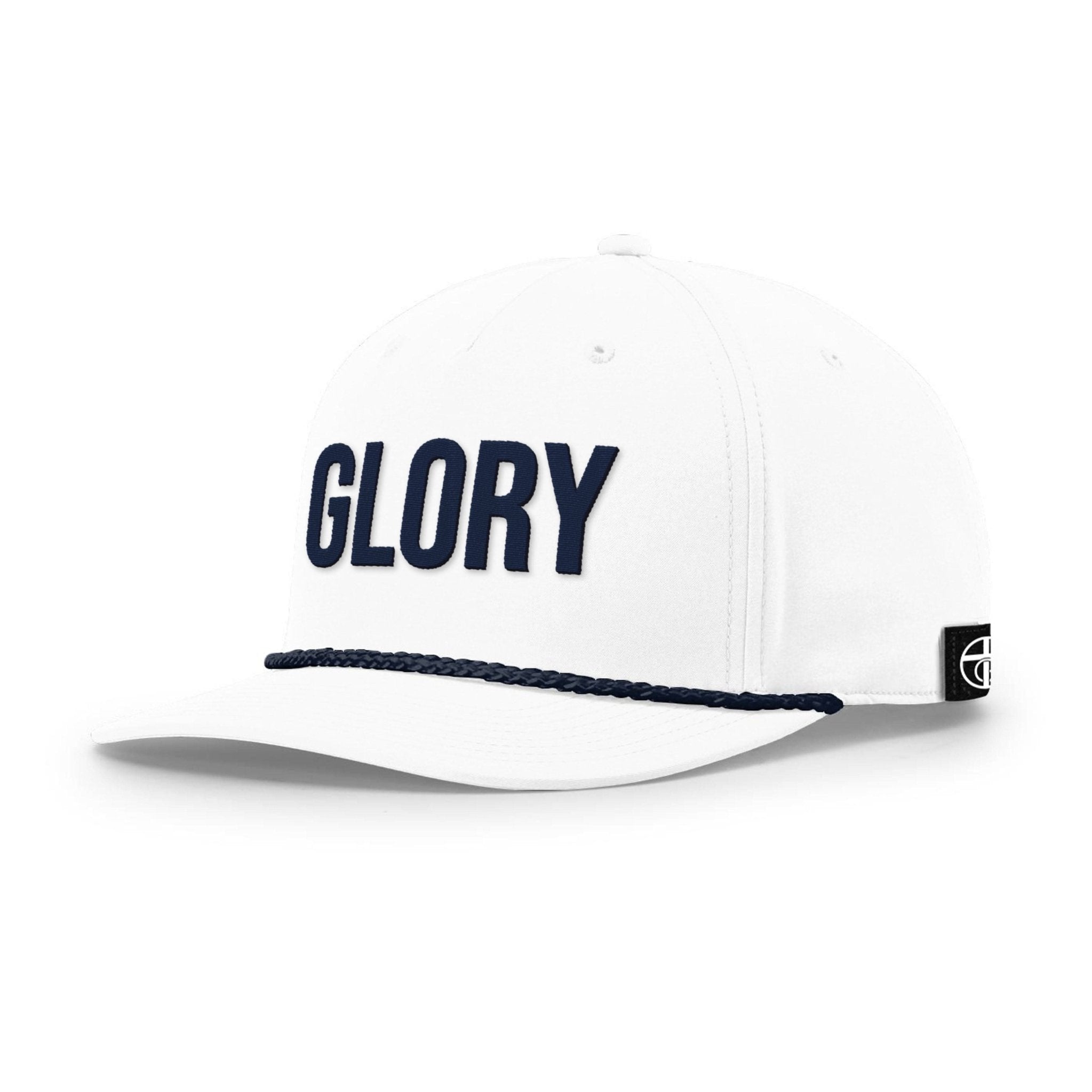Our True God Hat Five Panel Classic / White and Navy / One Size GLORY Rope Hats