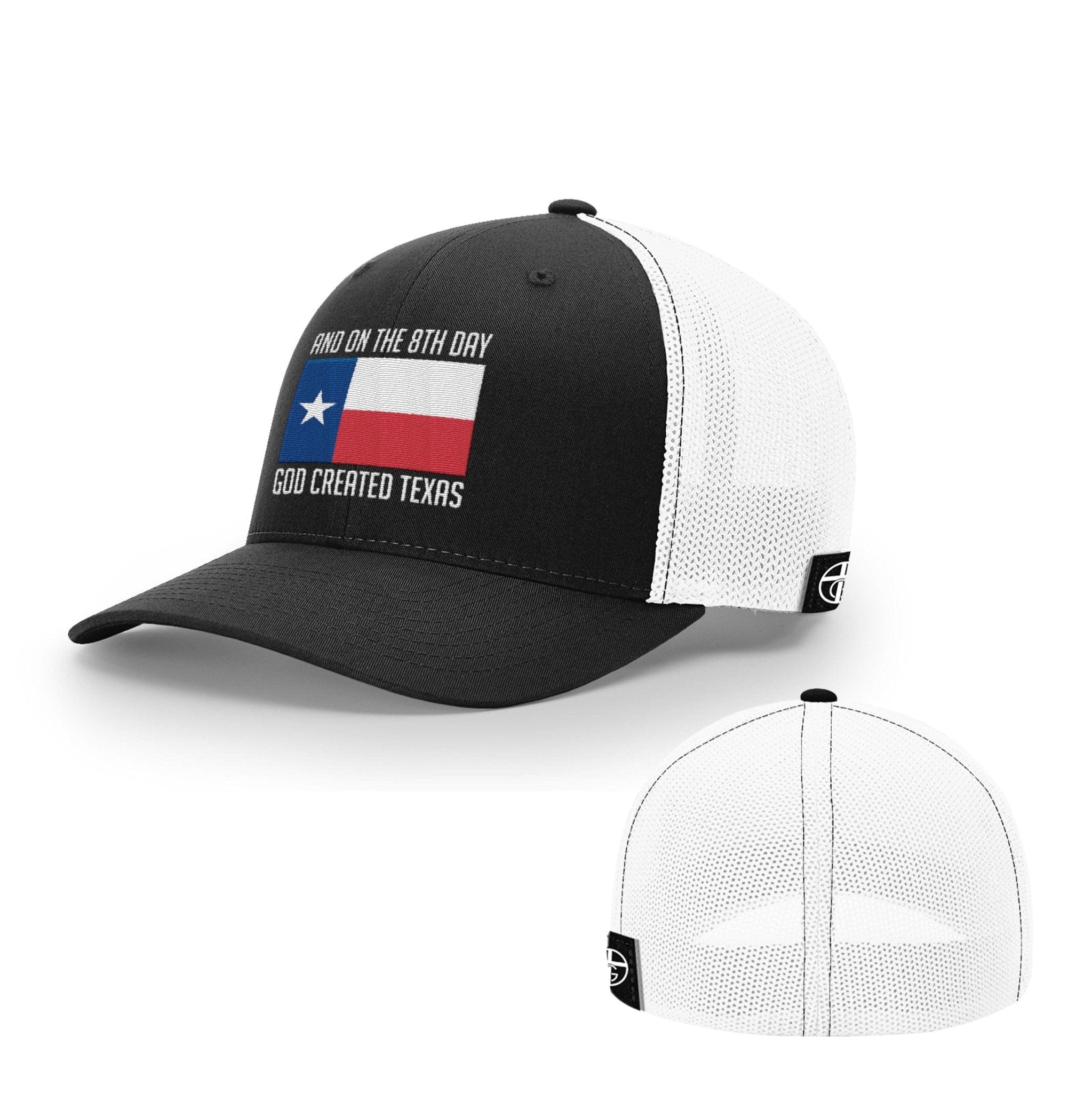 Our True God Hat Flexfit / Black and White / S/M God Created Texas Hats