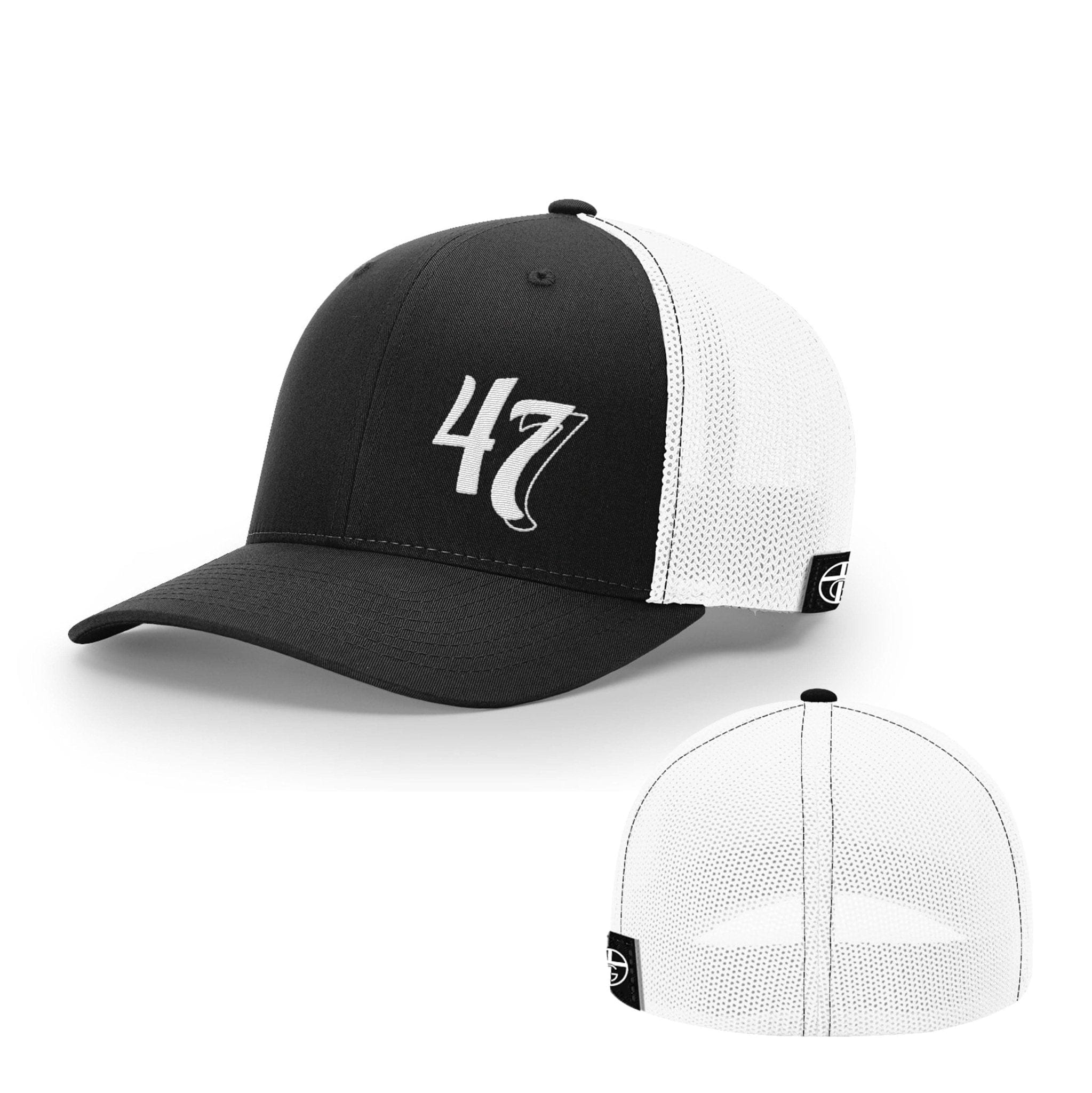 Our True God Hat Flexfit / Black and White / S/M Psalm 47:7 Lower Left Hats