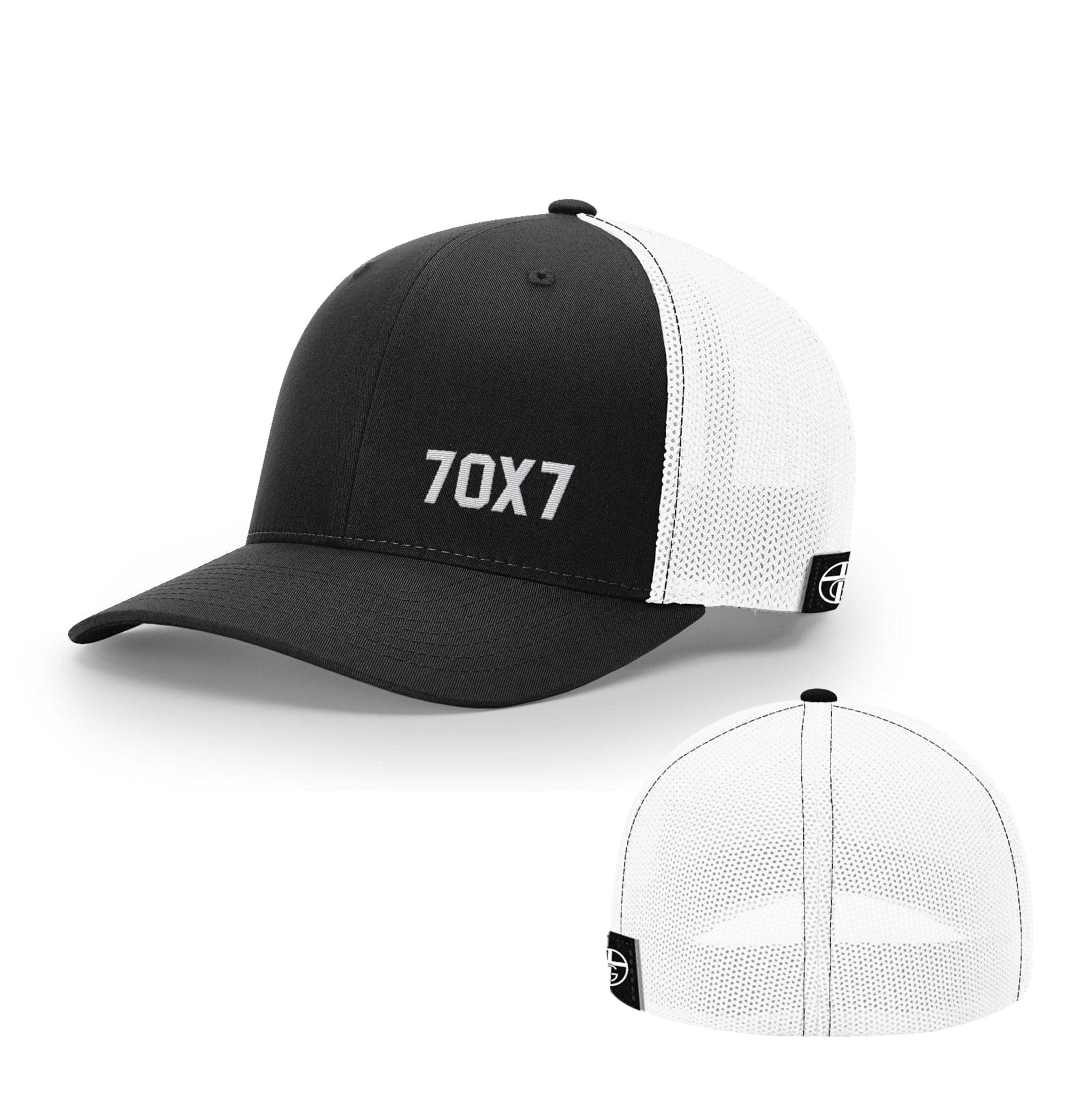 Our True God Hat Flexfit / Black and White / S/M Seventy Times Seven Lower Left Hats