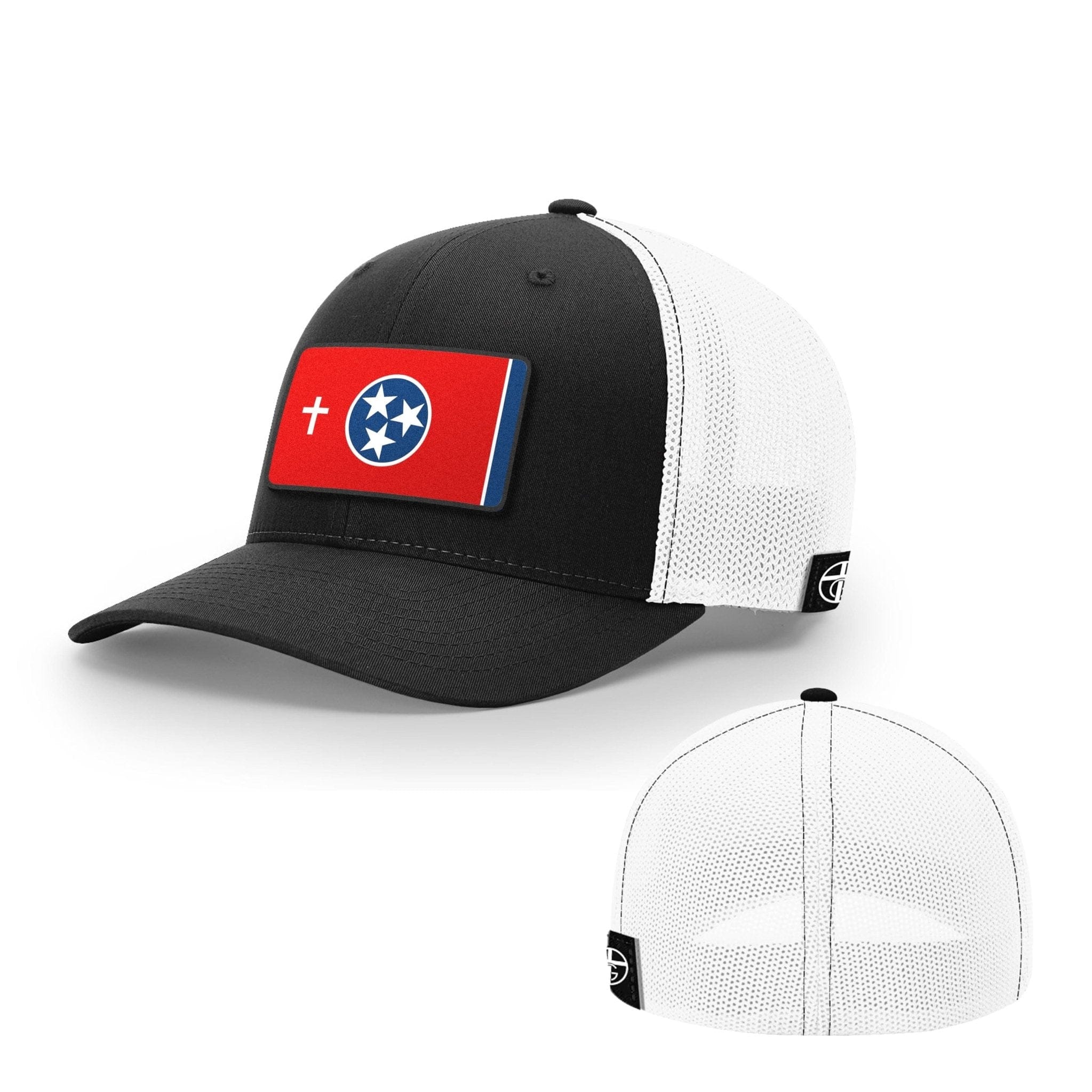 Our True God Hat Flexfit / Black and White / S/M Tennessee is God's Country Patch Hats