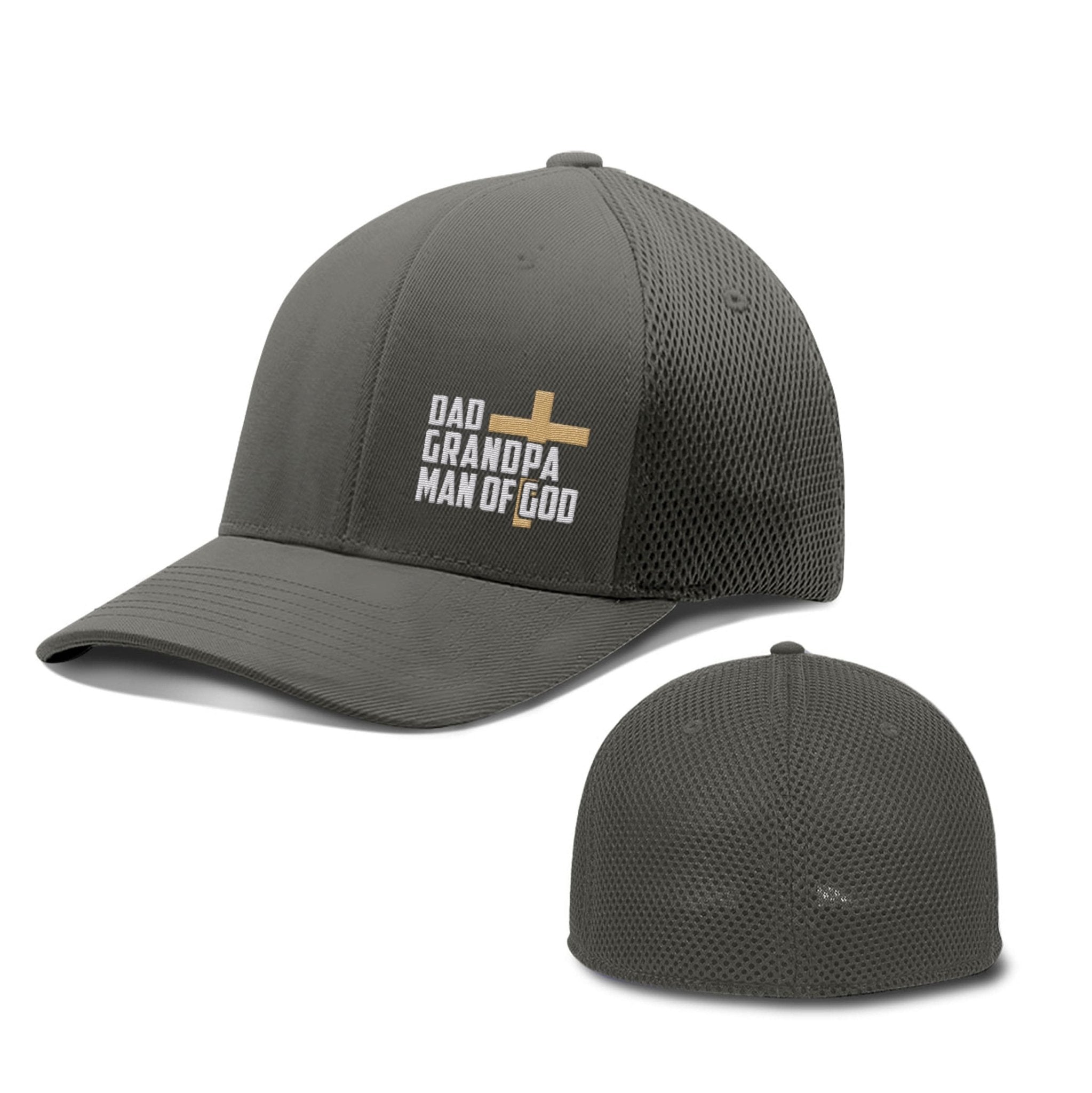 Our True God Hat Flexfit / Charcoal / S/M Dad, Grandpa, Man of God Hats