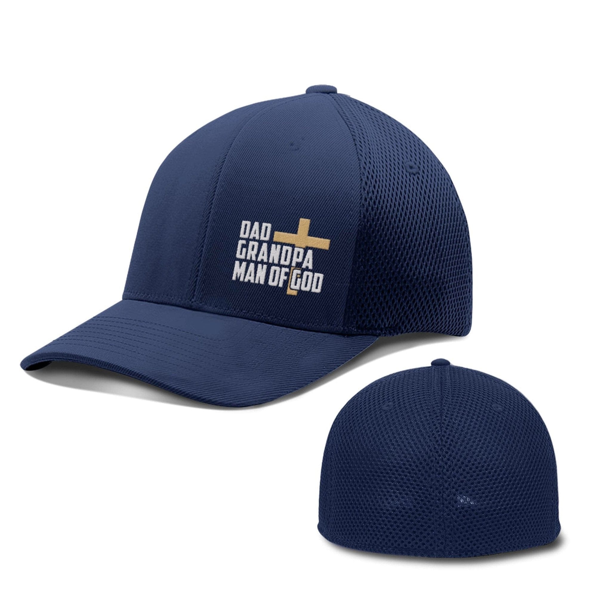 Our True God Hat Flexfit / Deep Navy / S/M Dad, Grandpa, Man of God Hats