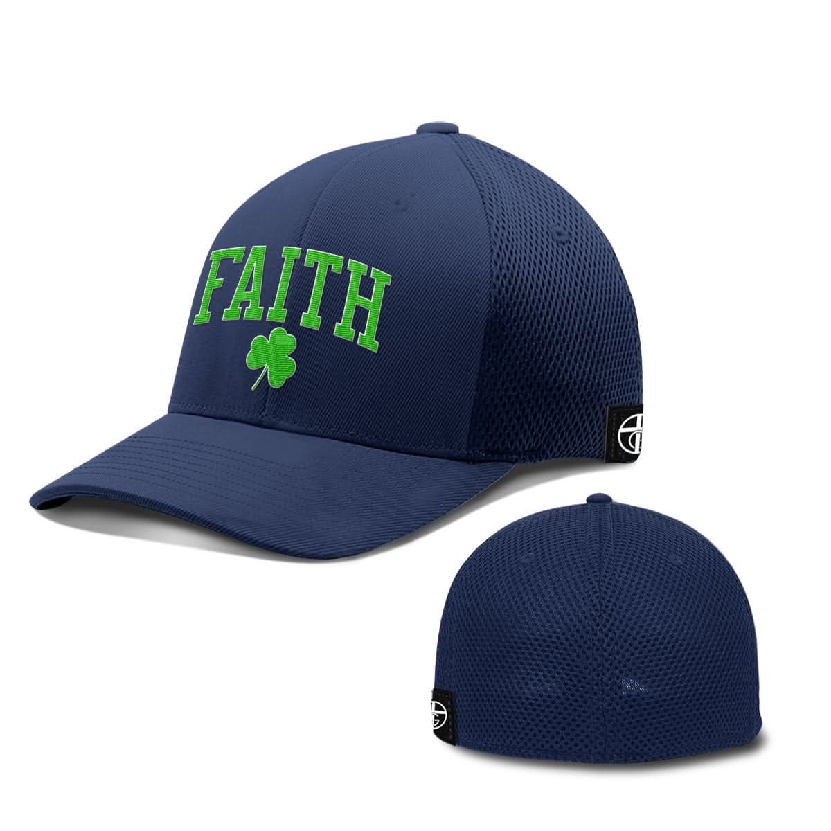 Our True God Hat Flexfit / Deep Navy / S/M Faith Shamrock Hats