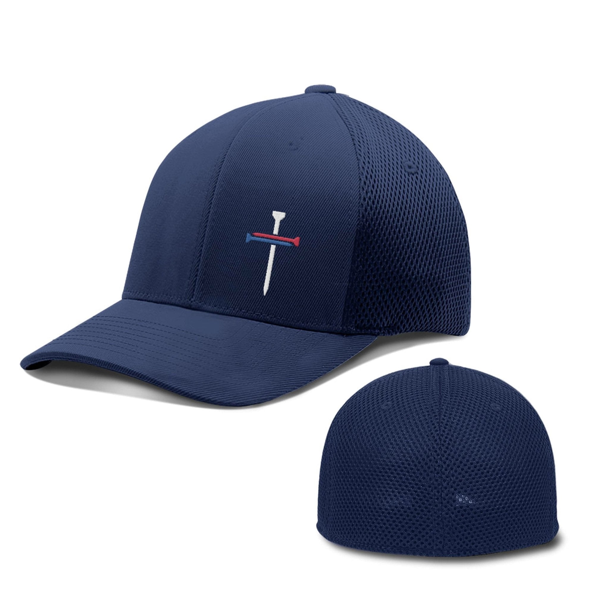 Our True God Hat Flexfit / Deep Navy / S/M USA Nail Cross Lower Left Hats
