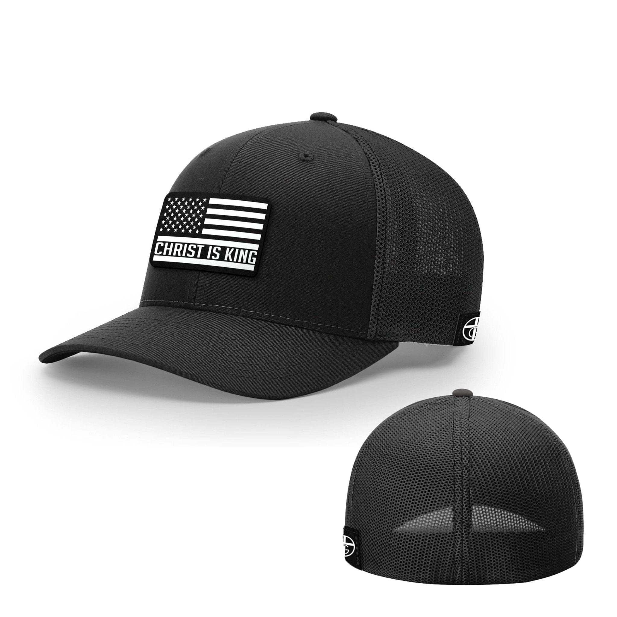 Our True God Hat Flexfit / Full Black / S/M Christ Is King DBD Edition Patch Hats