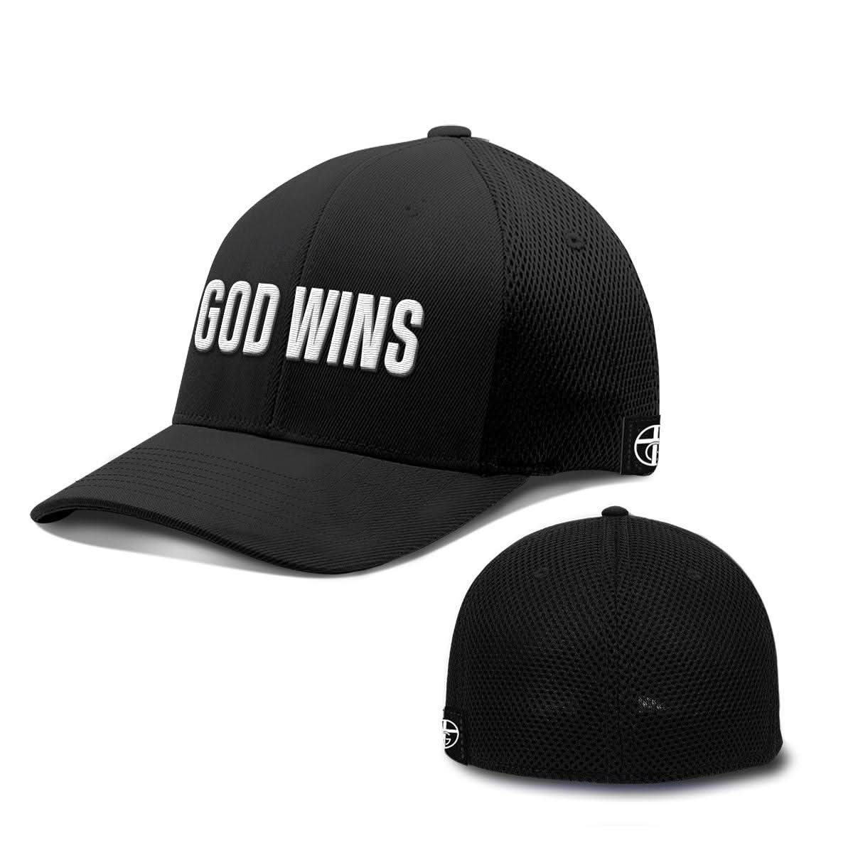 Our True God Hat Flexfit / Full Black / S/M God Wins Hats