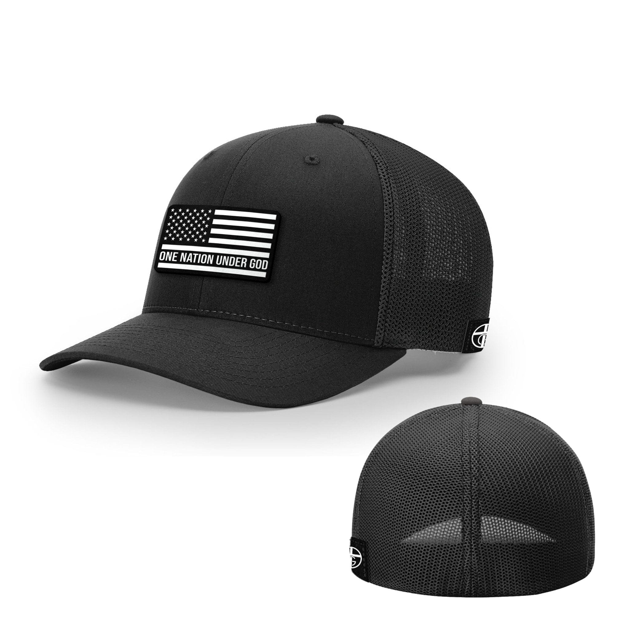 Our True God Hat Flexfit / Full Black / S/M One Nation Under God DBD Patch Hats
