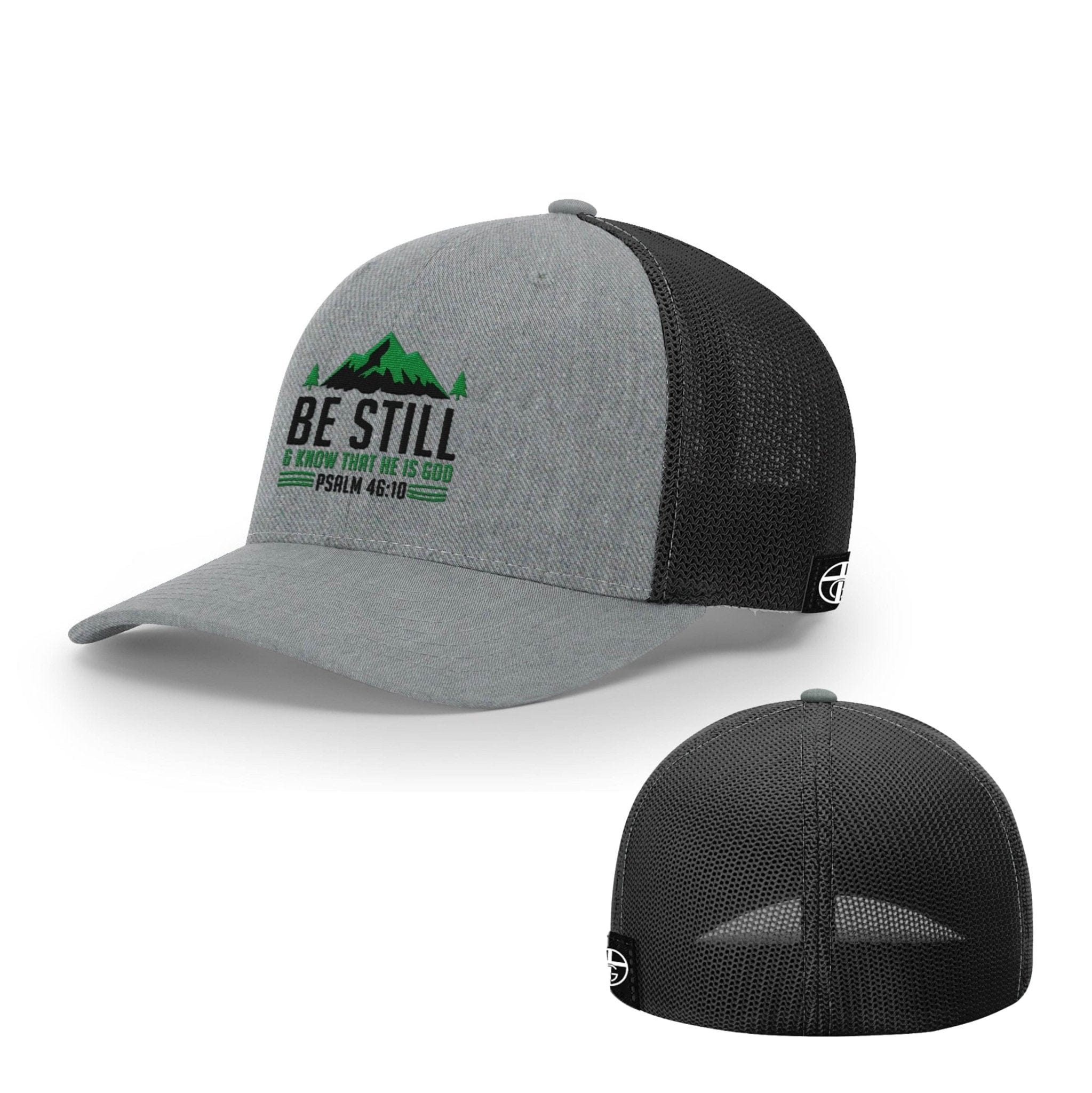 Our True God Hat Flexfit / Heather and Black / S/M Be Still And Know Hats