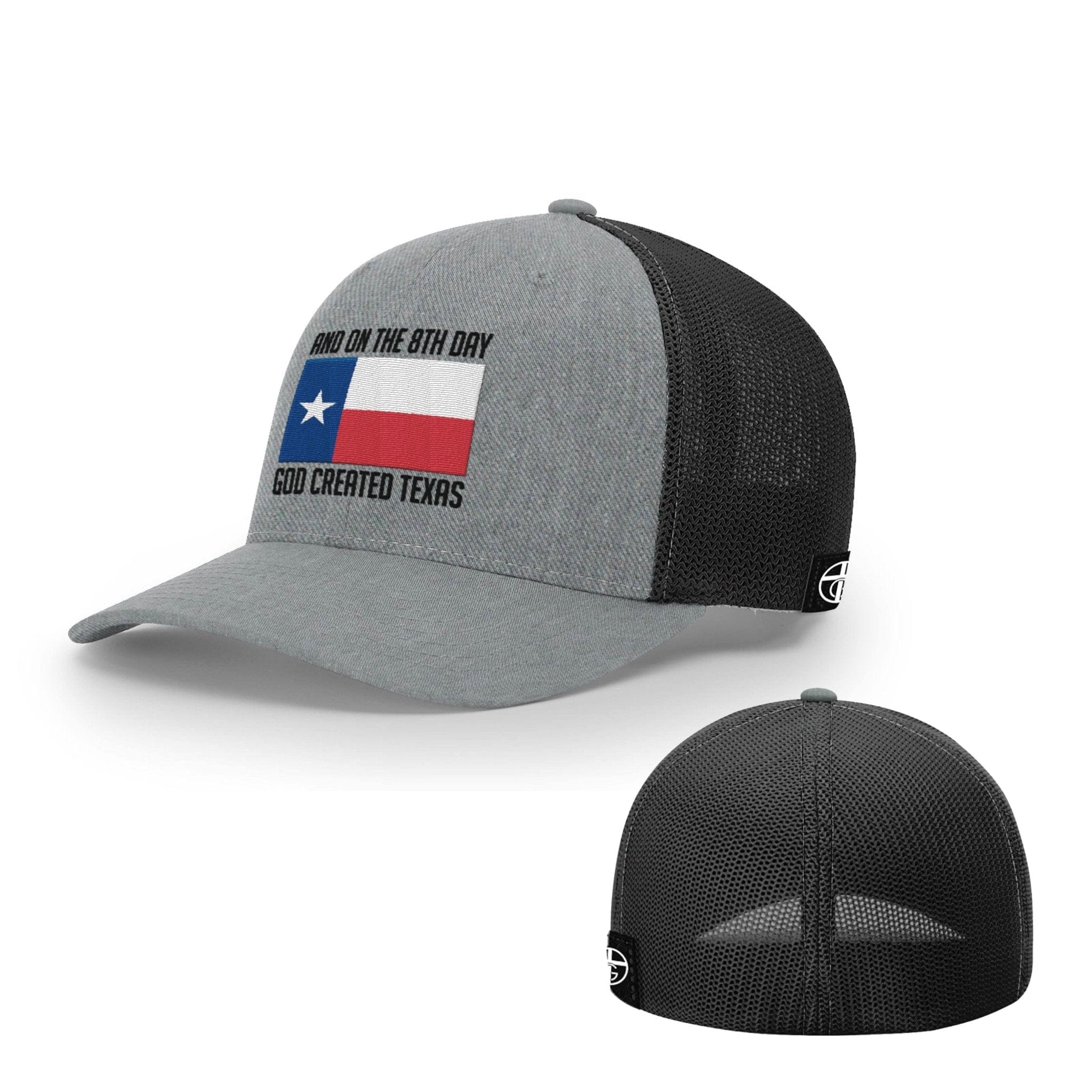 Our True God Hat Flexfit / Heather and Black / S/M God Created Texas Hats