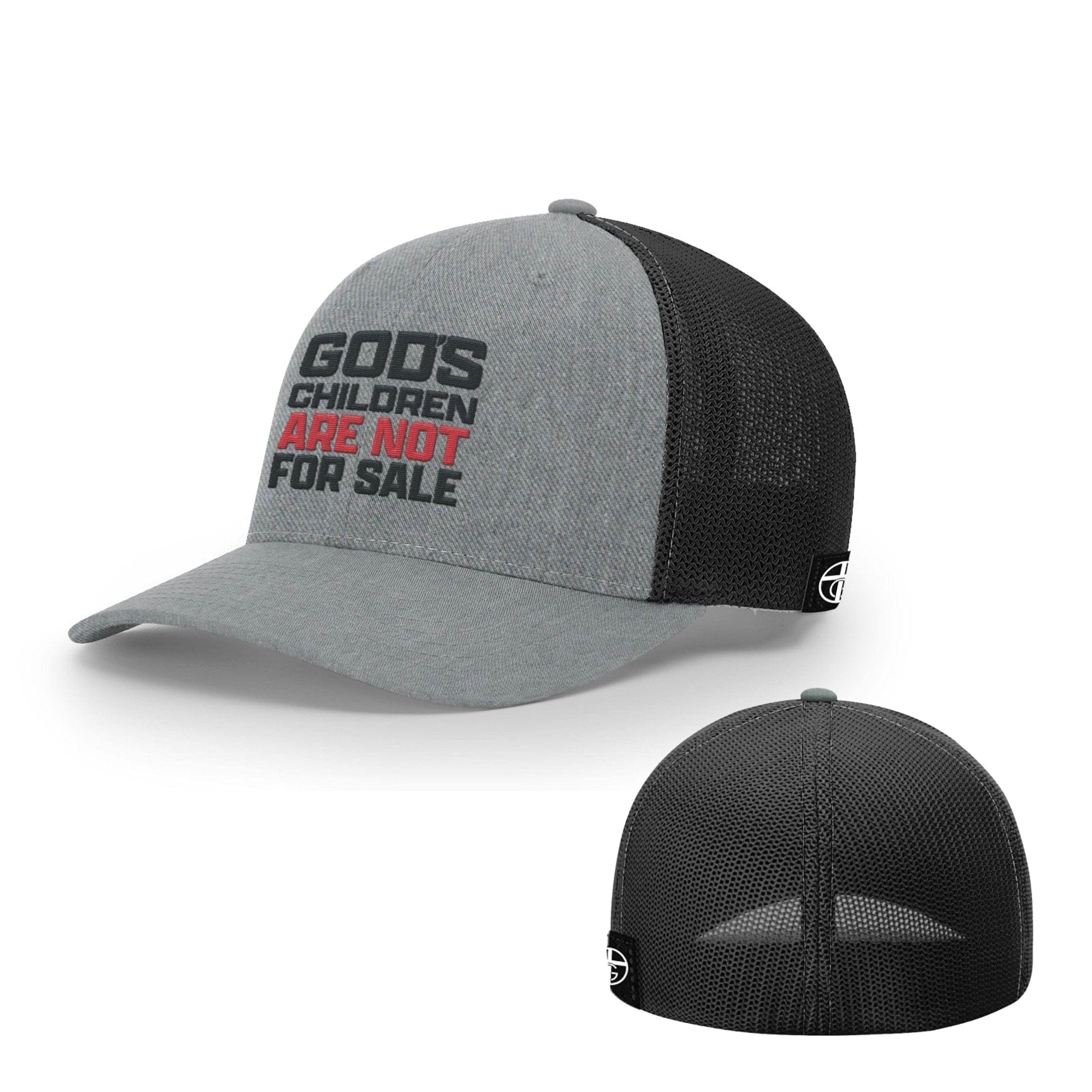 Our True God Hat Flexfit / Heather and Black / S/M God's Children Are Not For Sale Hats