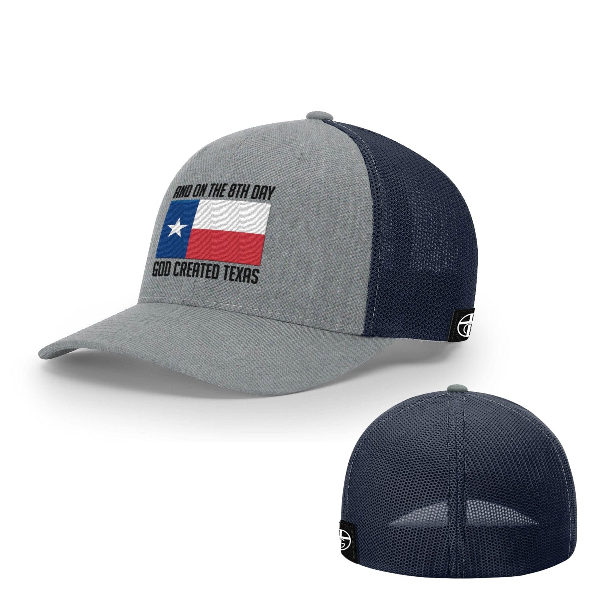 Our True God Hat Flexfit / Heather and Navy / S/M God Created Texas Hats