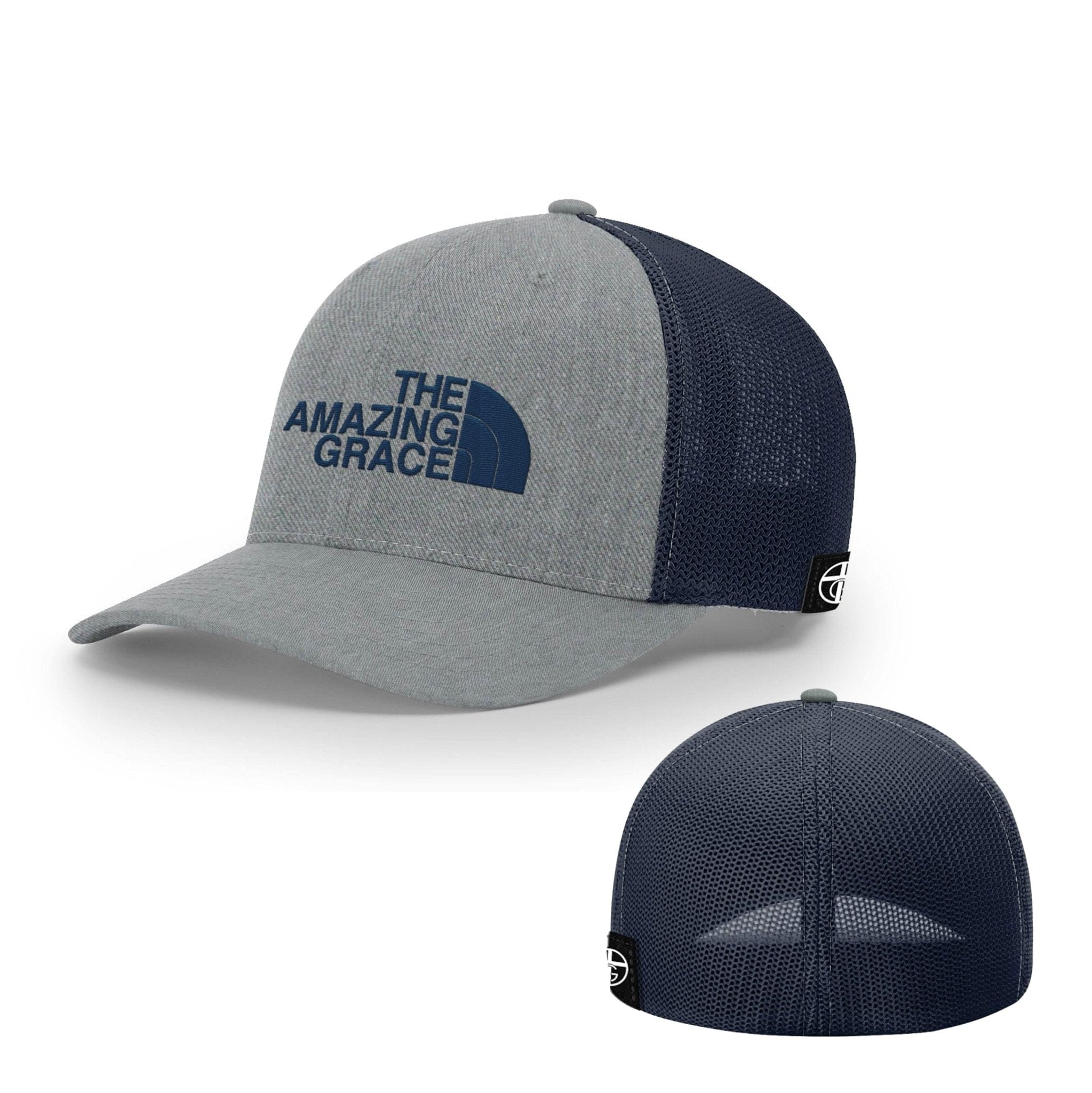 Our True God Hat Flexfit / Heather and Navy / S/M The Amazing Grace Hats