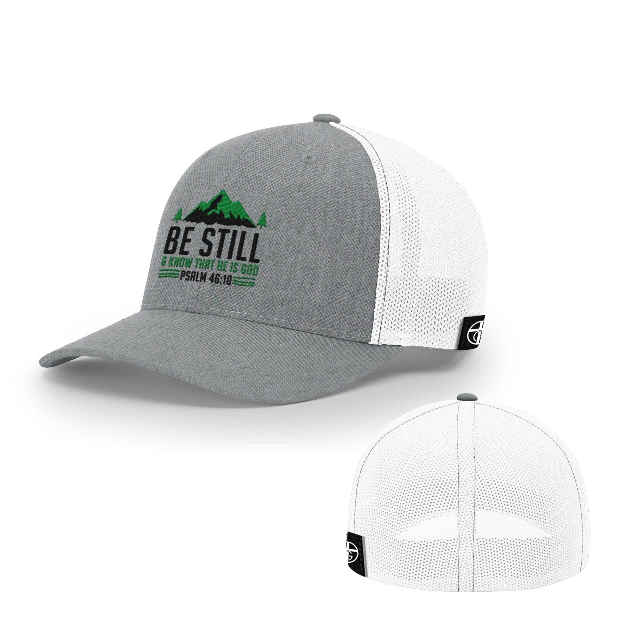 Our True God Hat Flexfit / Heather and White / S/M Be Still And Know Hats