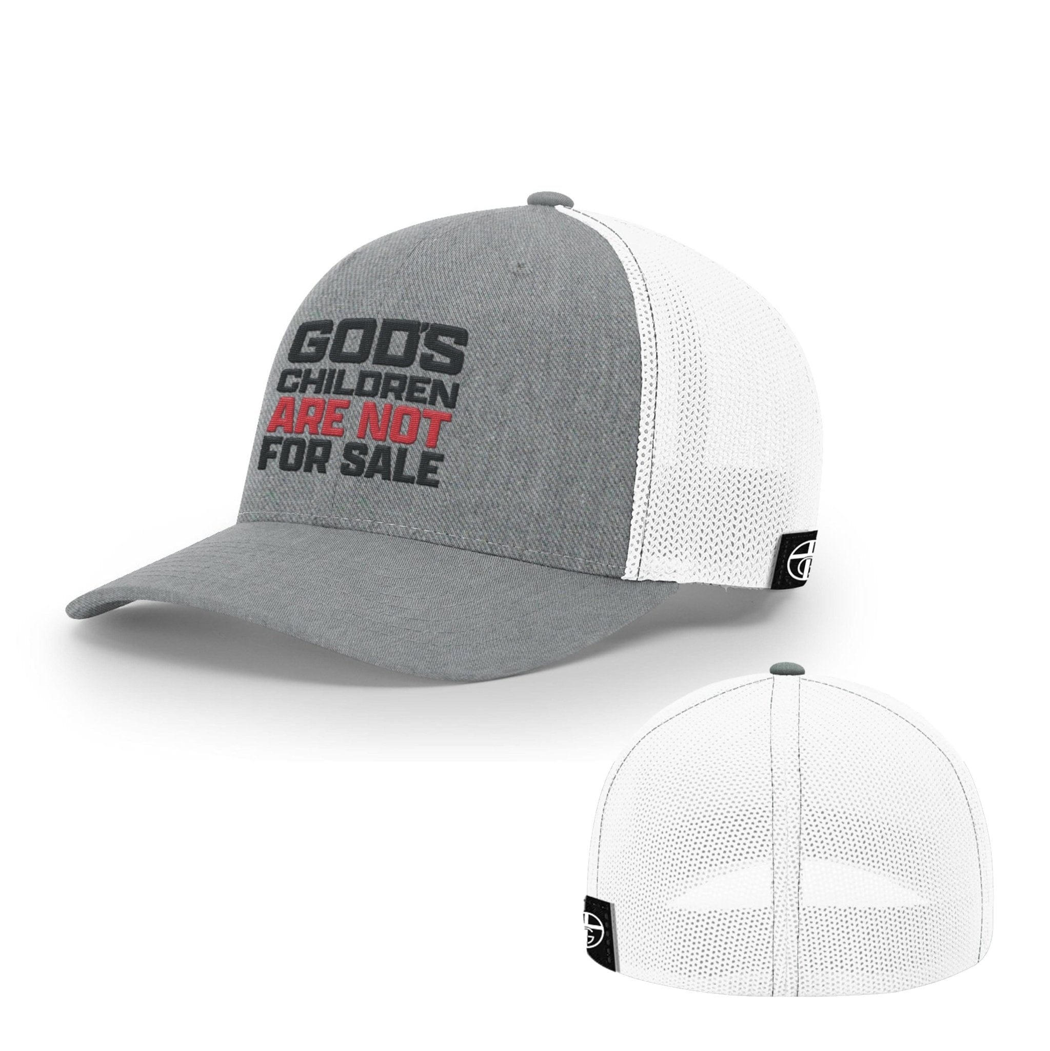 Our True God Hat Flexfit / Heather and White / S/M God's Children Are Not For Sale Hats