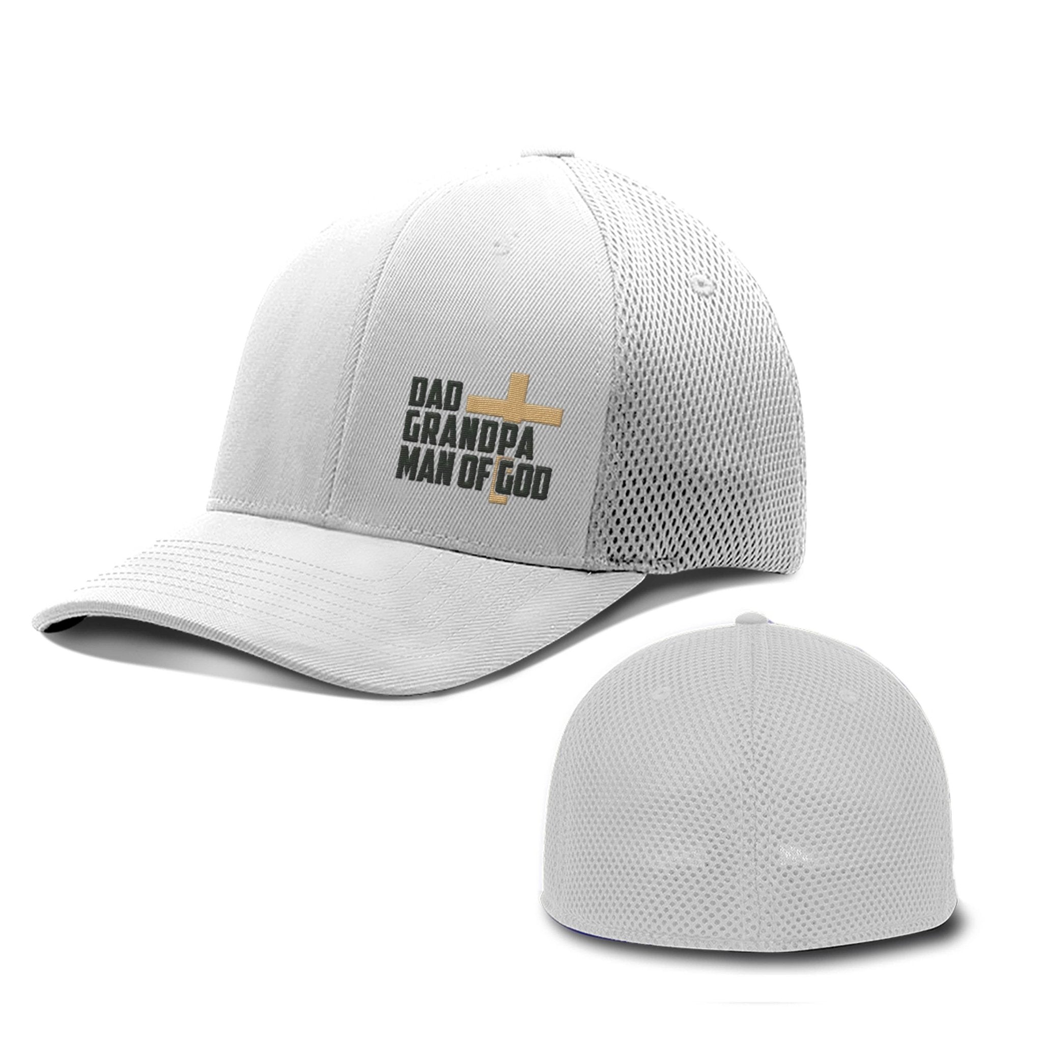 Our True God Hat Flexfit / White / S/M Dad, Grandpa, Man of God Hats