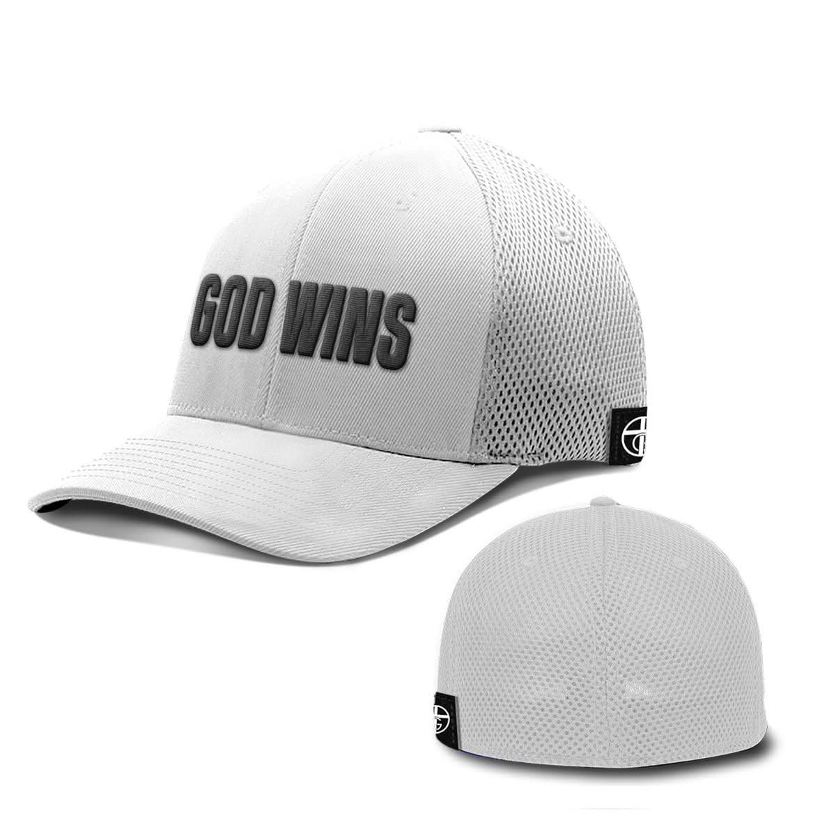 Our True God Hat Flexfit / White / S/M God Wins Hats