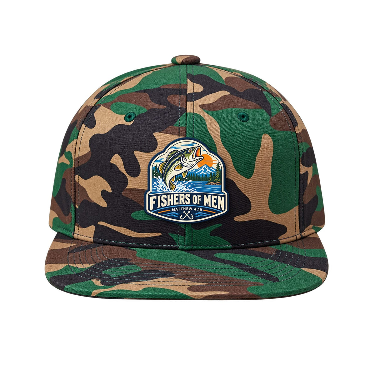 Our True God Hat Heritage Camo Fishers of Men Trucker Hat