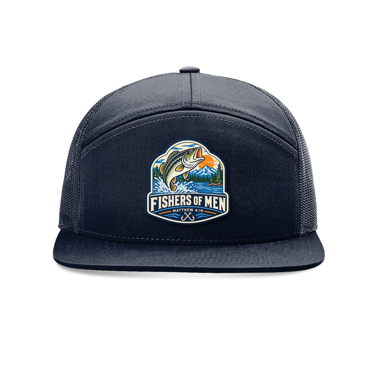 Our True God Hat Navy Fishers of Men Trucker Hat