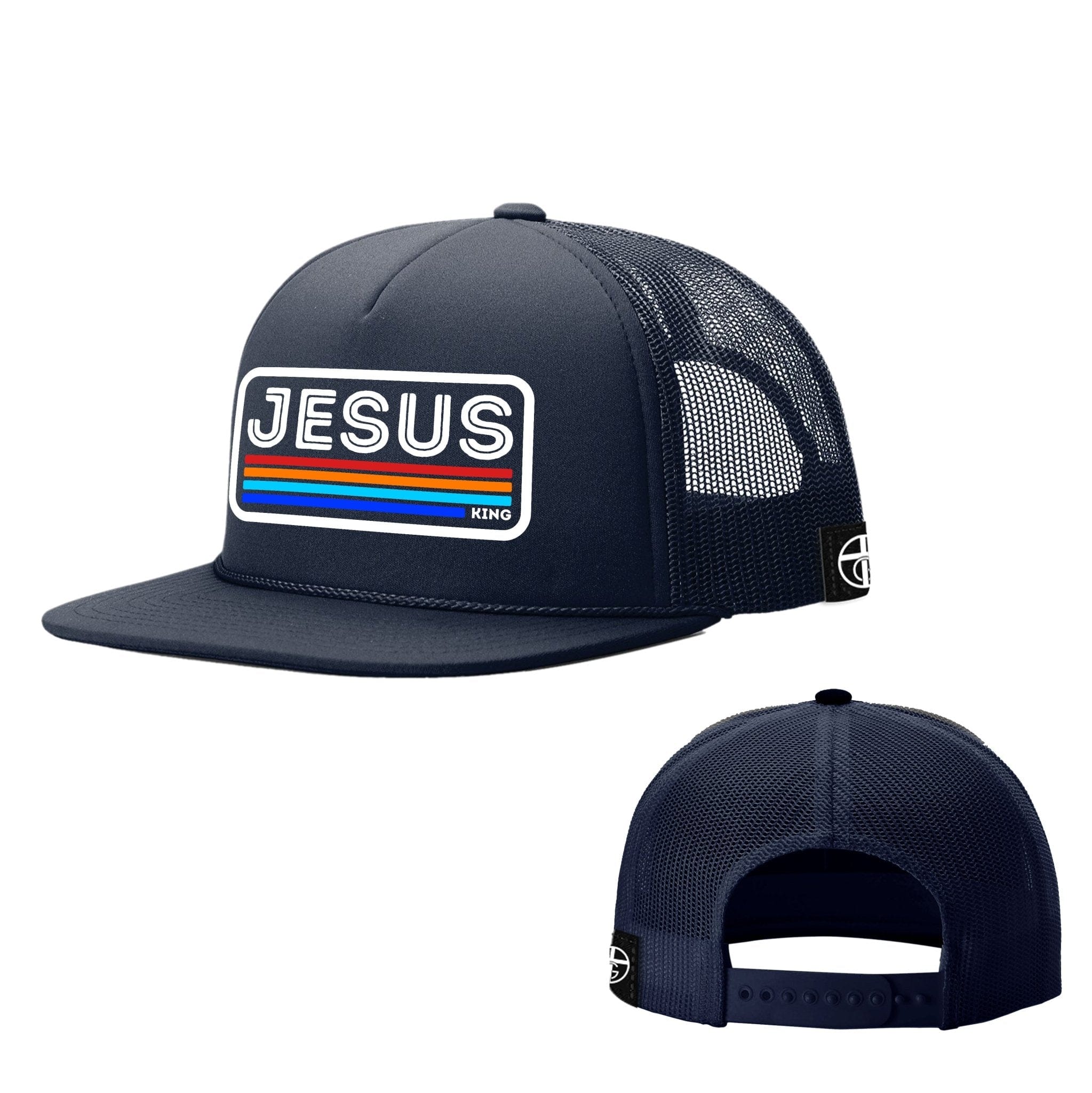 Our True God Hat Navy / One Size Jesus King Foam Trucker Hats