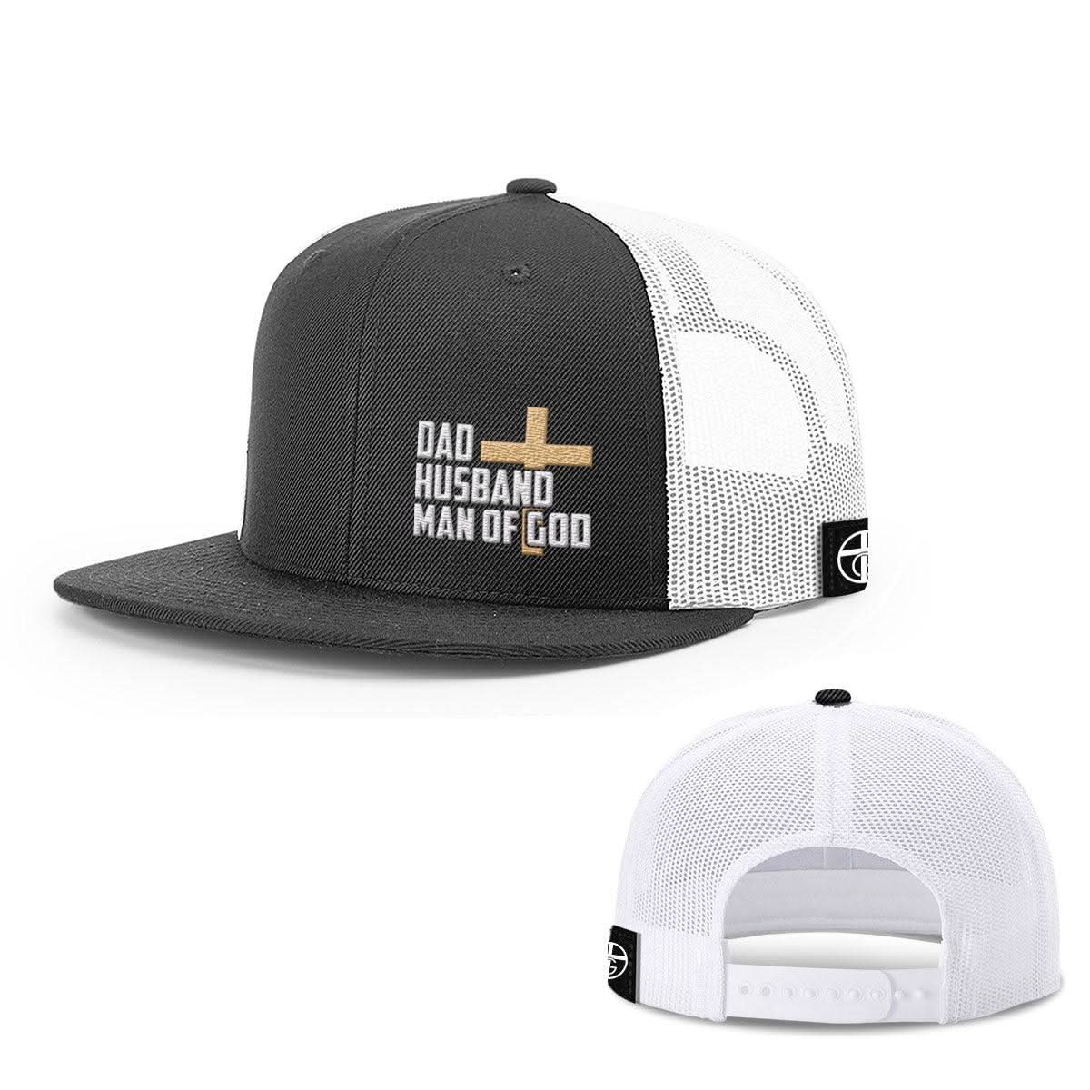 Our True God Hat Snapback Flatbill / Black and White / One Size Dad, Husband, Man of God Hats