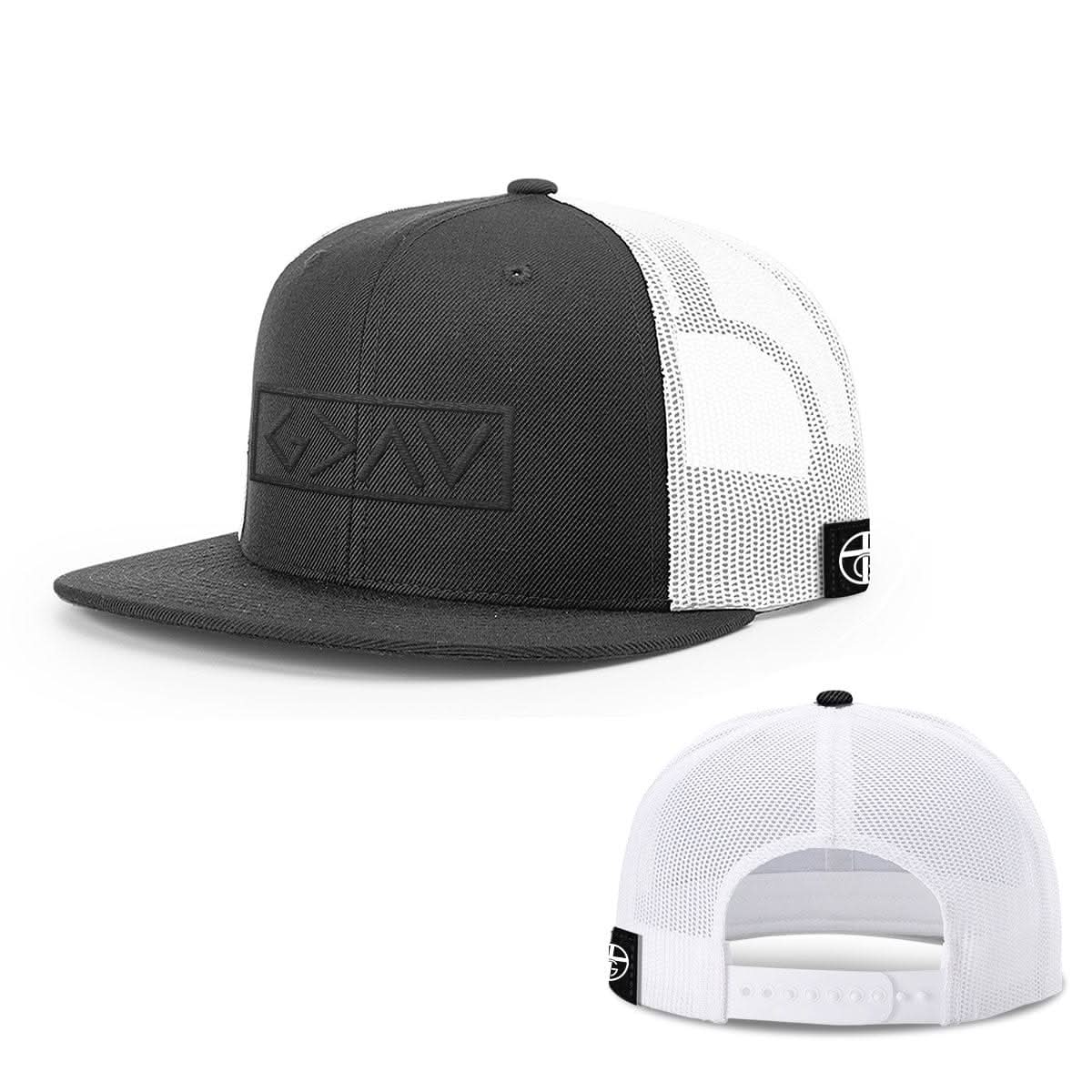 Our True God Hat Snapback Flatbill / Black and White / One Size God is Greater Than the Highs and Lows Blackout Version Hats