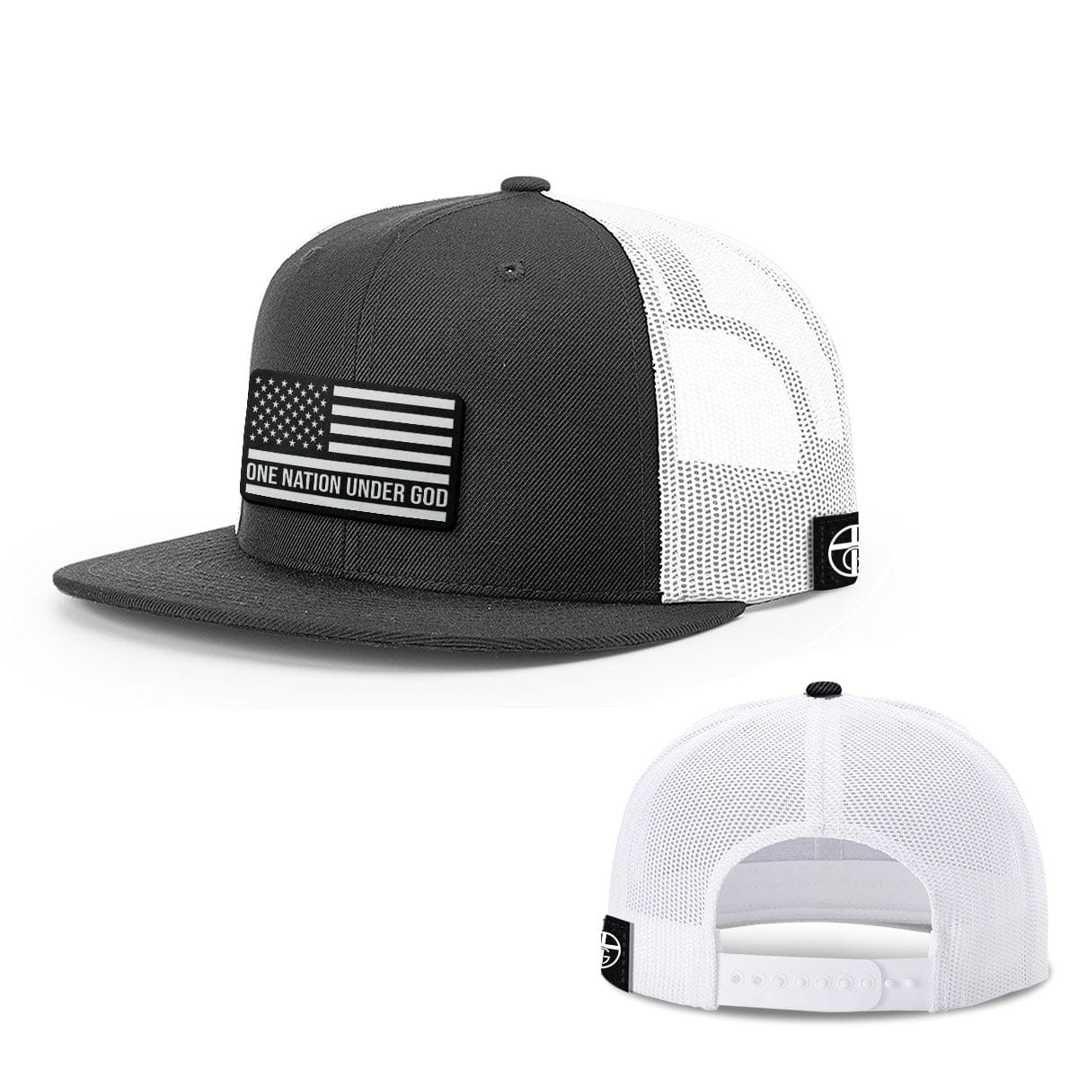 Our True God Hat Snapback Flatbill / Black and White / One Size One Nation Under God DBD Patch Hats