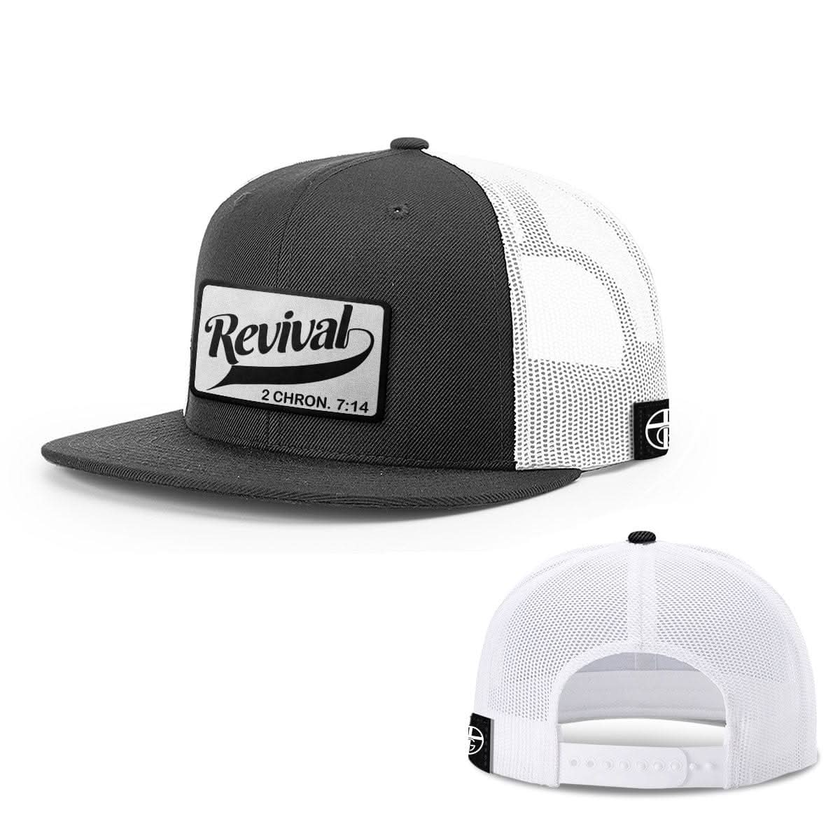 Our True God Hat Snapback Flatbill / Black and White / One Size Revival Patch Hats