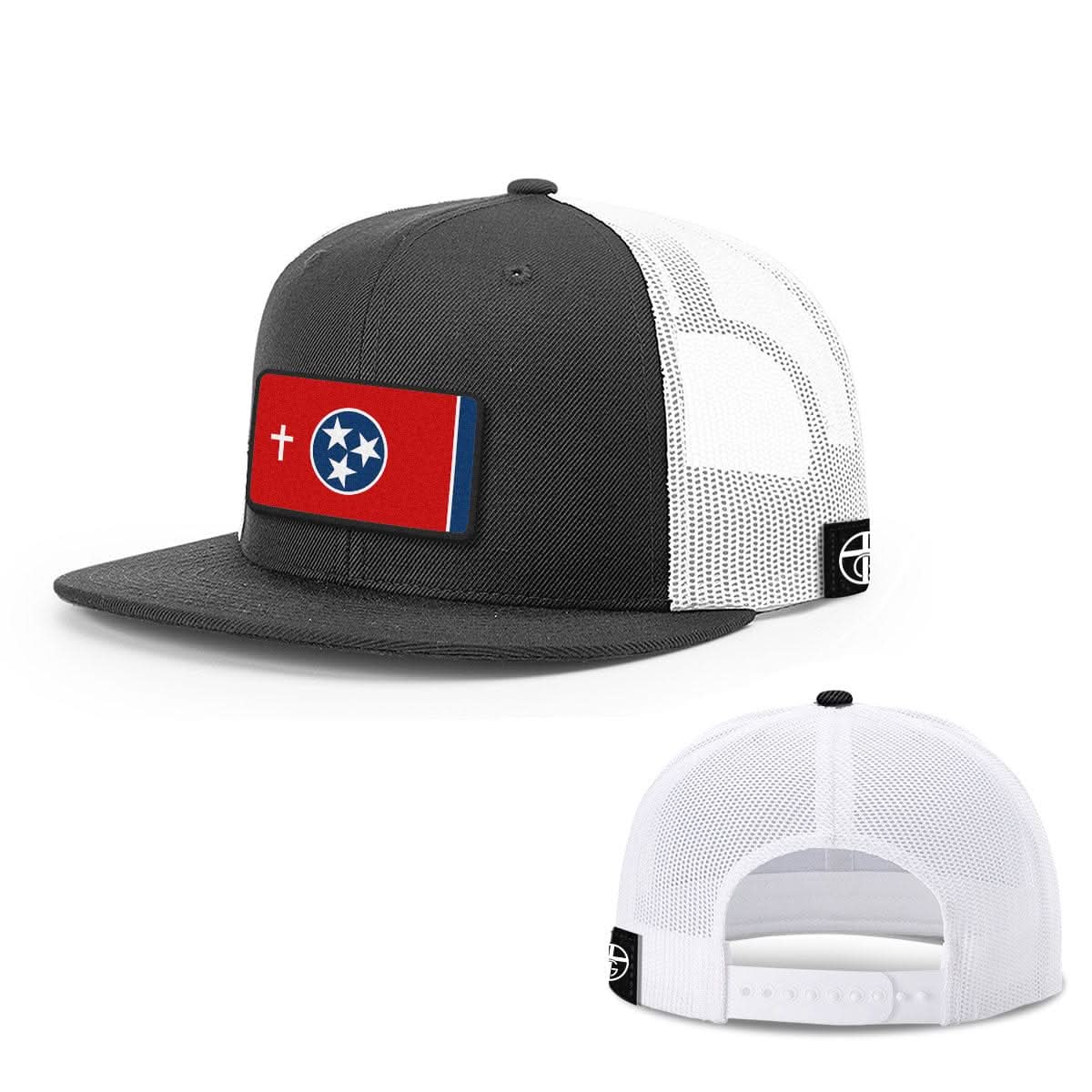Our True God Hat Snapback Flatbill / Black and White / One Size Tennessee is God's Country Patch Hats