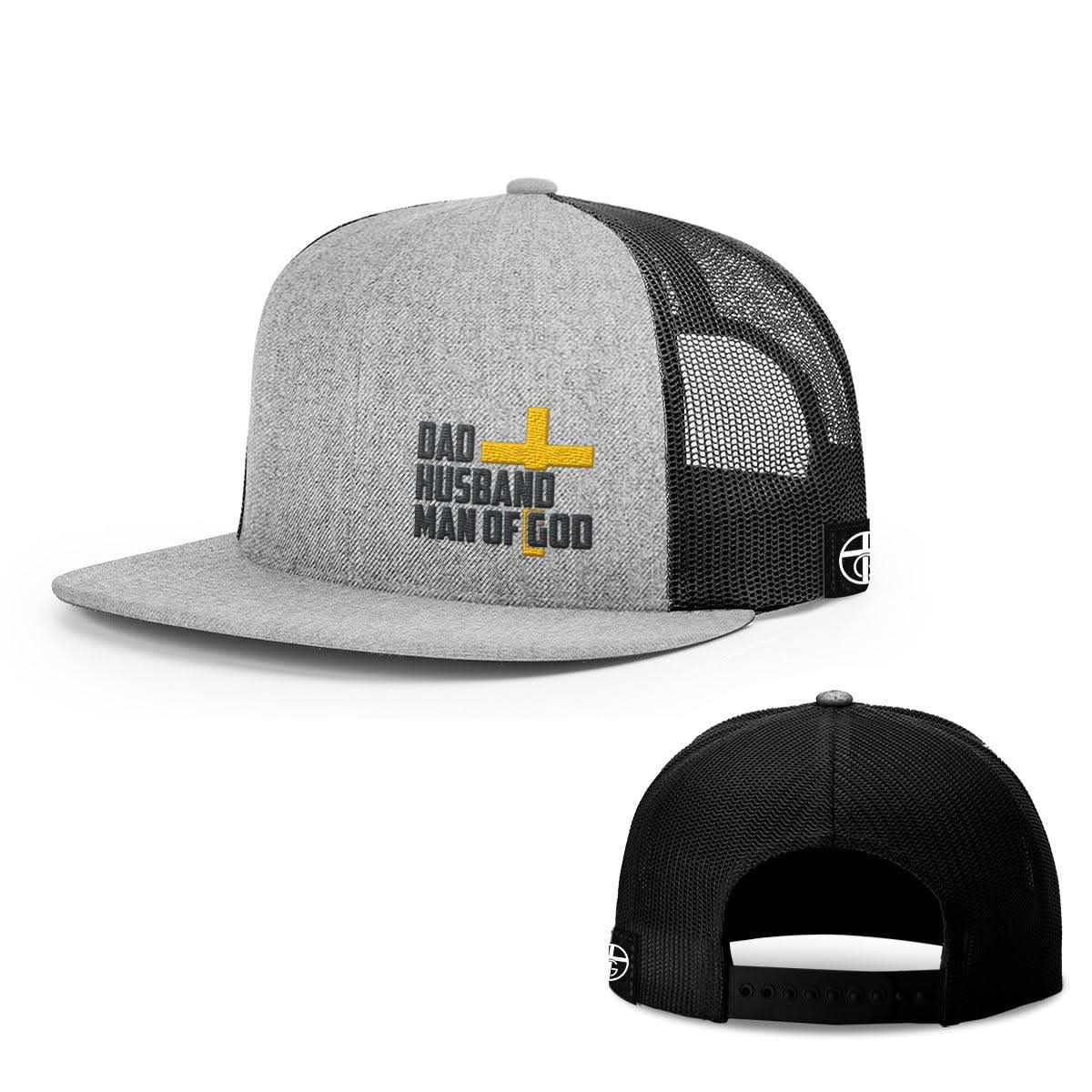 Our True God Hat Snapback Flatbill / Heather and Black / One Size Dad, Husband, Man of God Hats