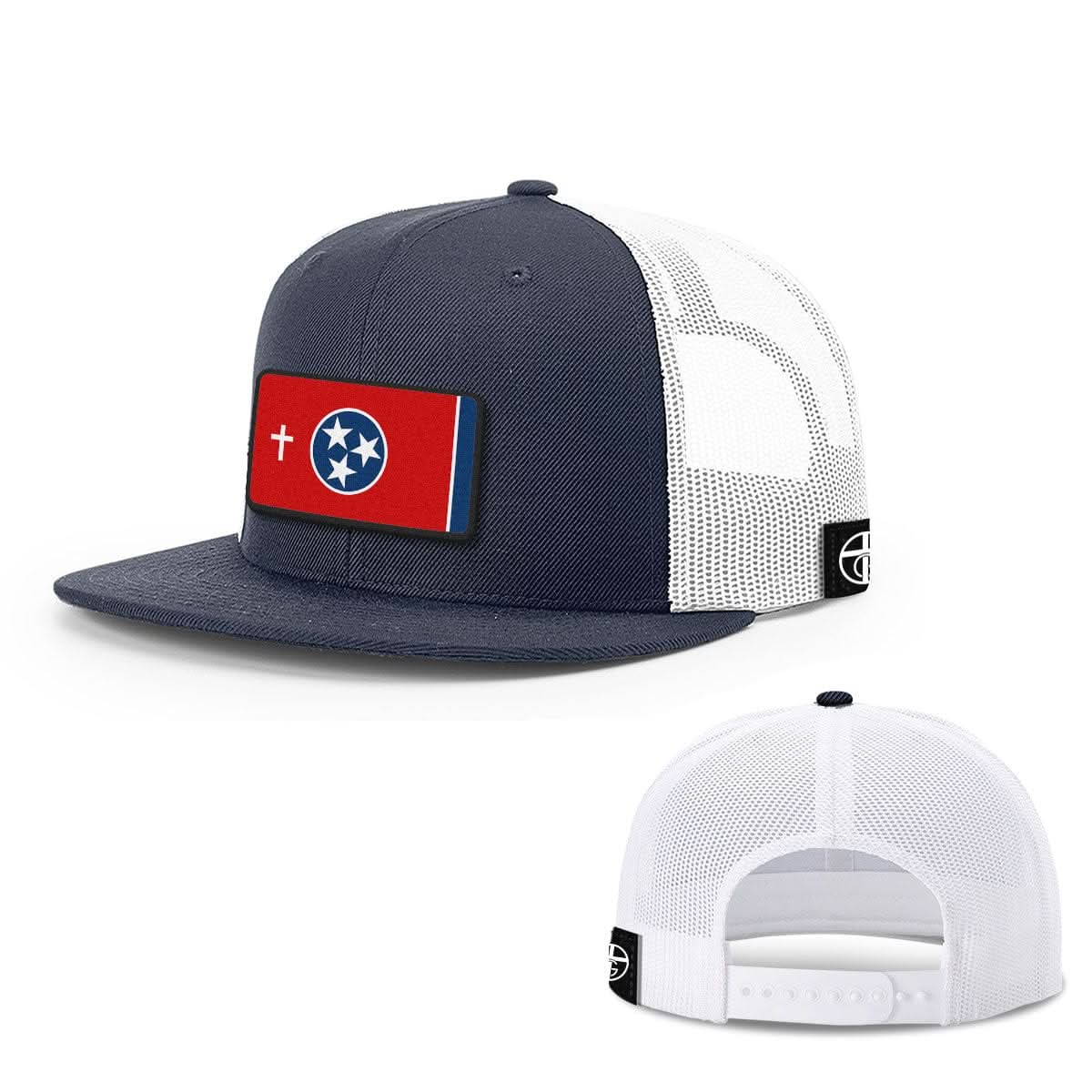 Our True God Hat Snapback Flatbill / Navy and White / One Size Tennessee is God's Country Patch Hats