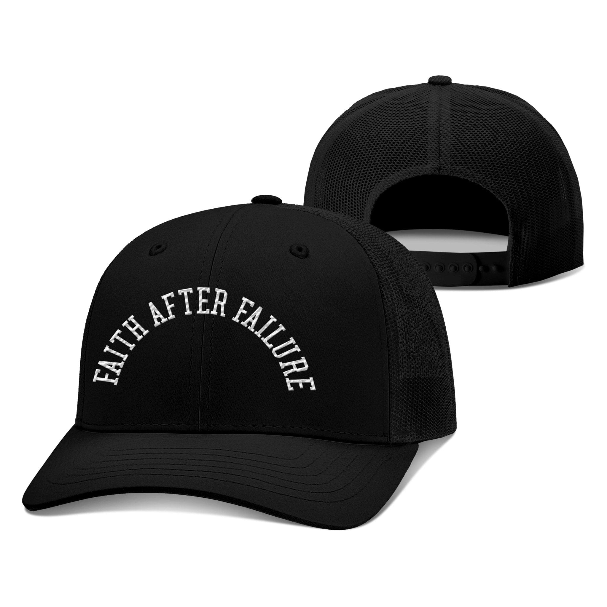 Our True God Hat Snapback / Full Black / One Size Faith After Failure Richardson Hats
