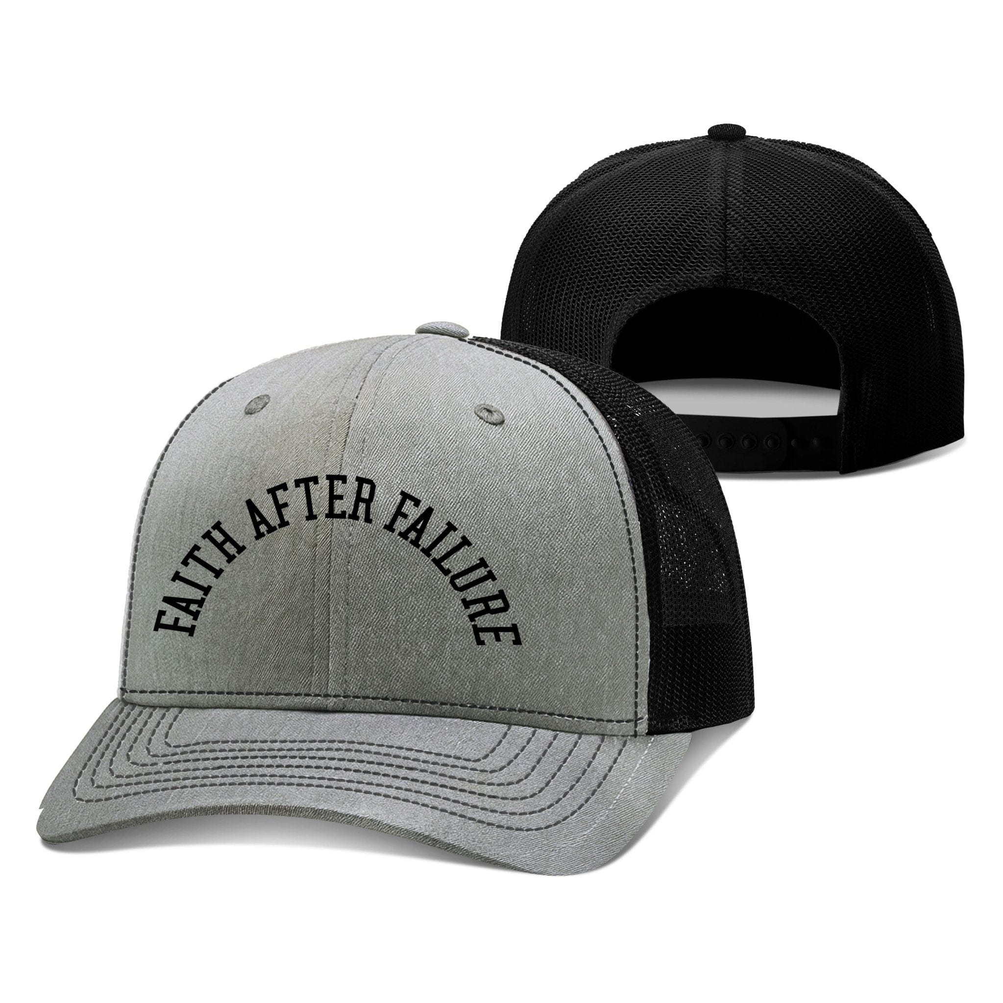 Our True God Hat Snapback / Heather and Black / One Size Faith After Failure Richardson Hats