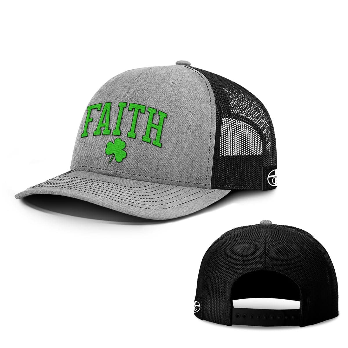 Our True God Hat Snapback / Heather and Black / One Size Faith Shamrock Hats