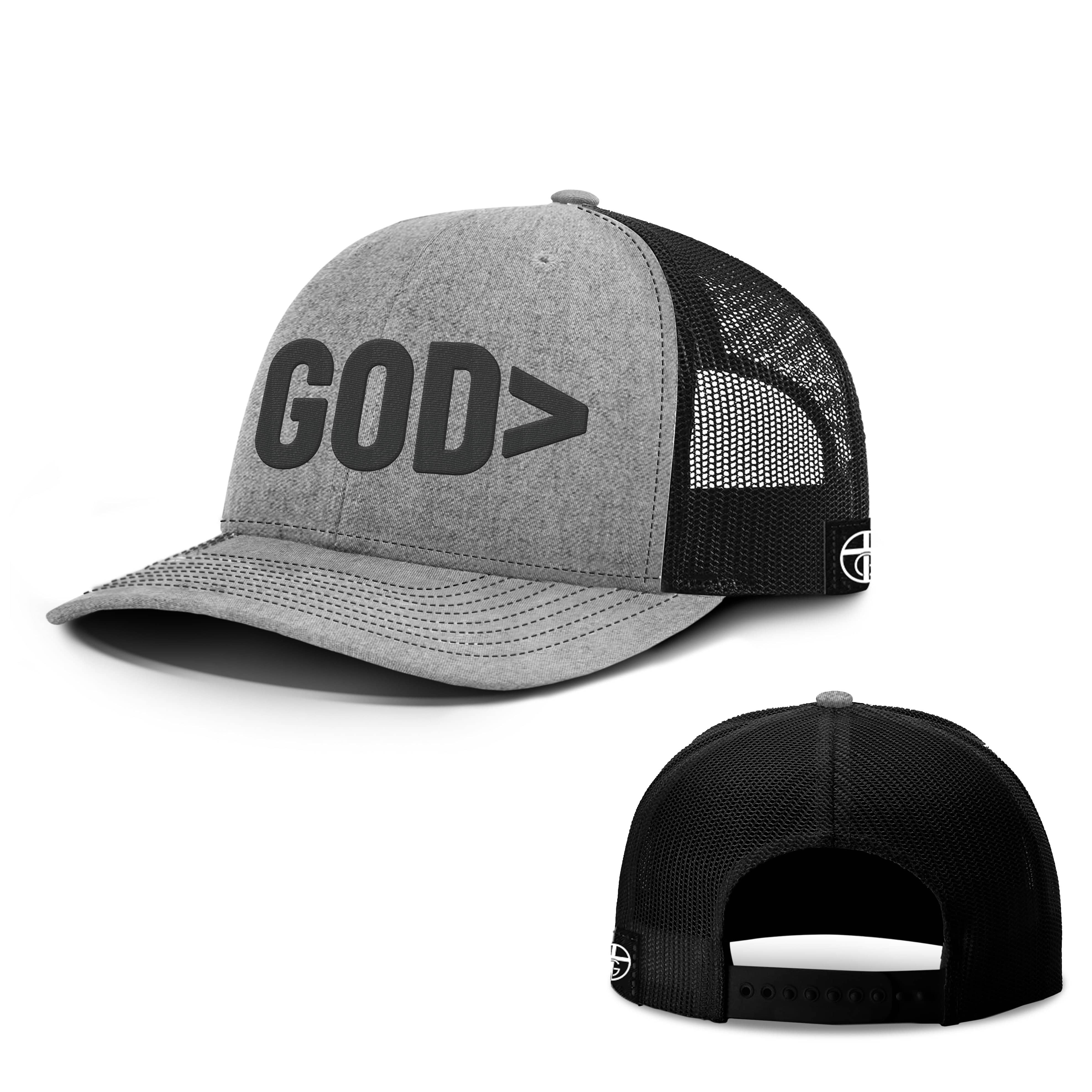 Our True God Hat Snapback / Heather and Black / One Size God is Greater Hats