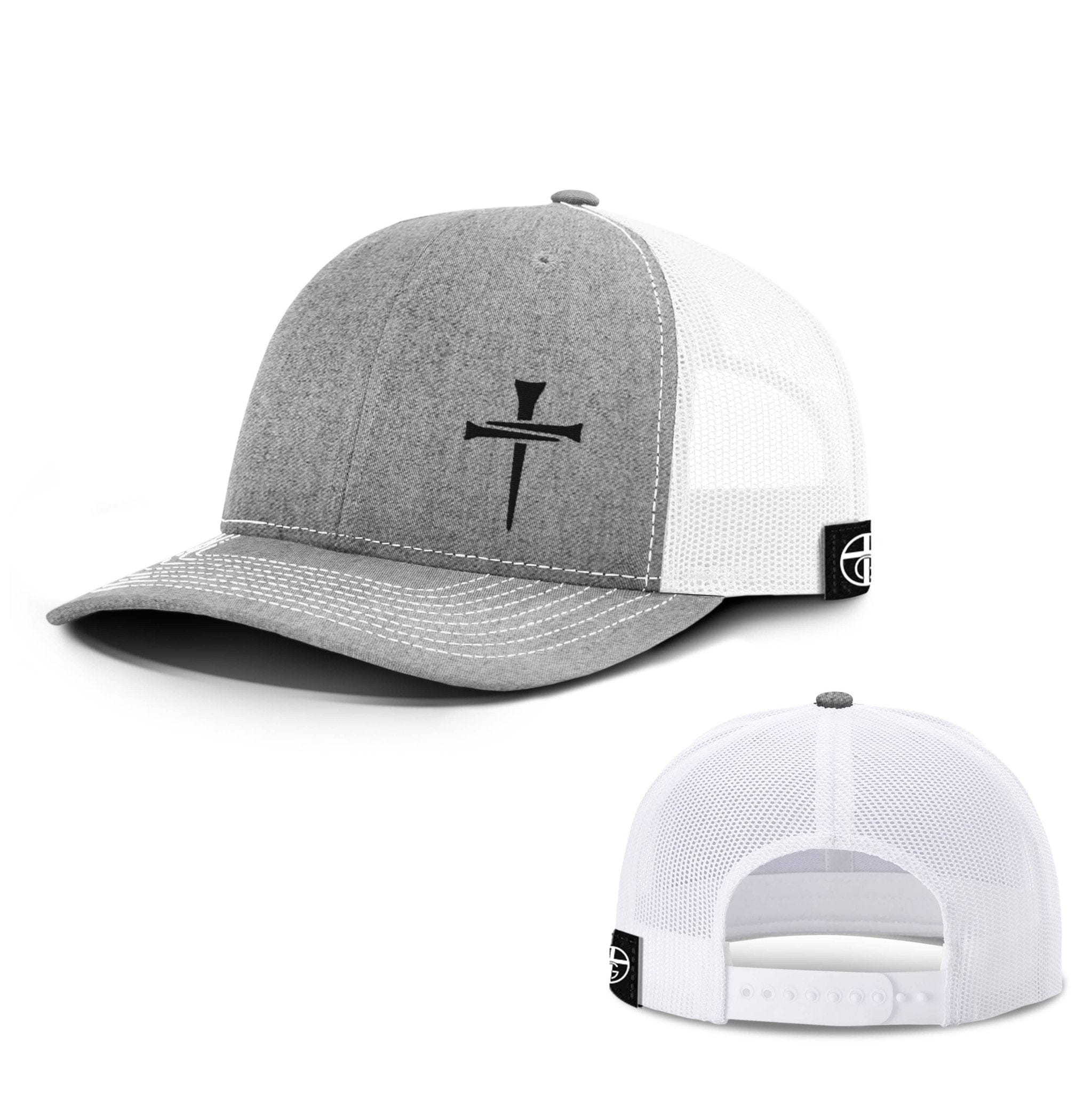 Our True God Hat Snapback / Heather and White / One Size 3 Tee Cross Lower Left Hats