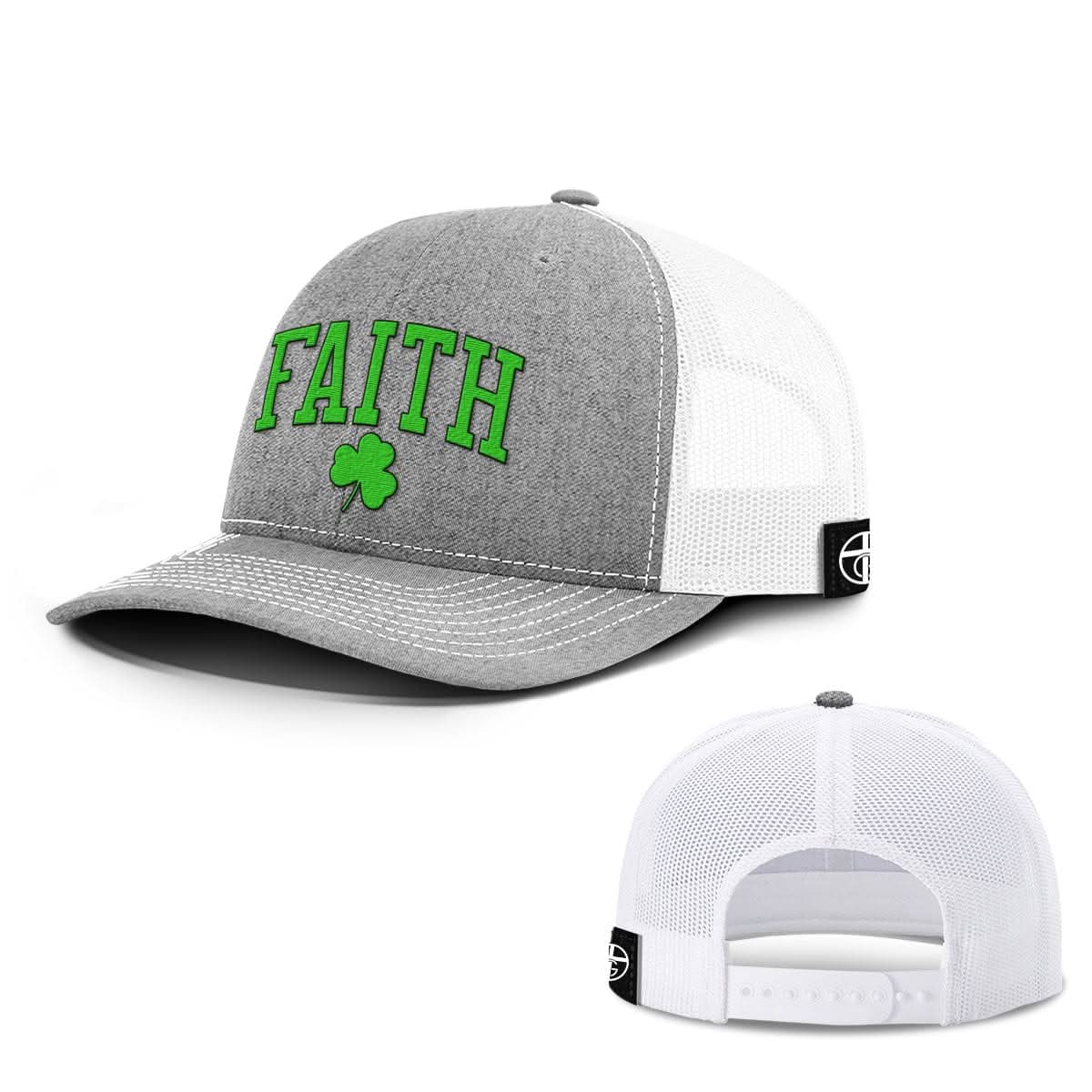 Our True God Hat Snapback / Heather and White / One Size Faith Shamrock Hats