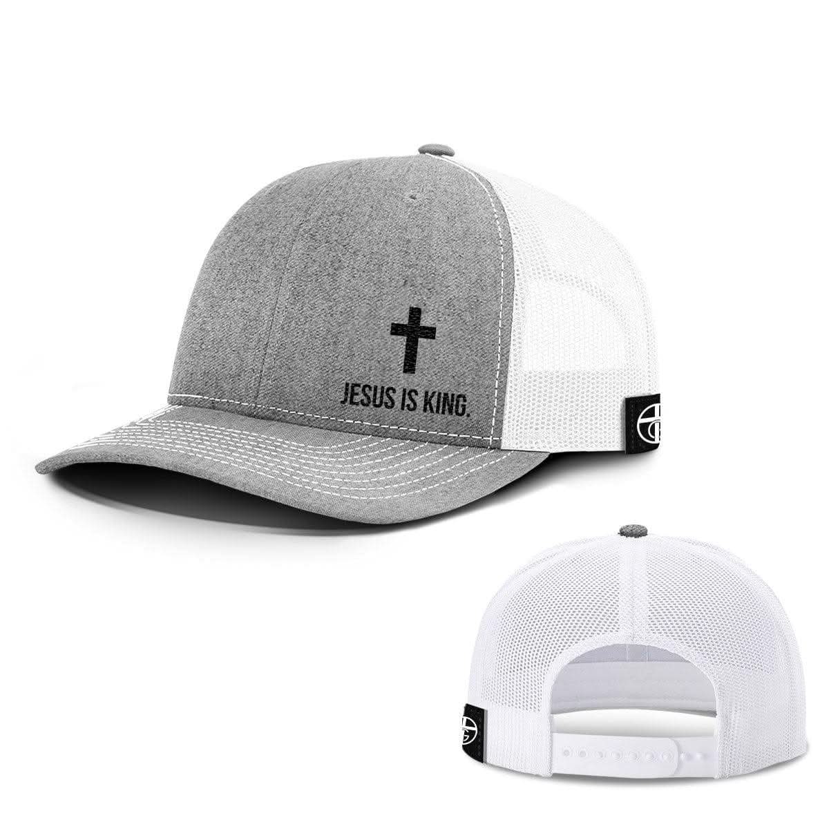 Our True God Hat Snapback / Heather and White / One Size Jesus is King Lower Left Hats