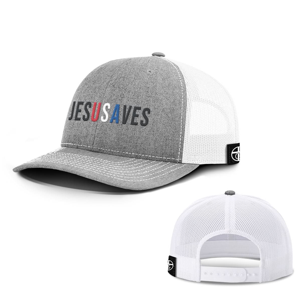 Our True God Hat Snapback / Heather and White / One Size JESUSAVES Hats