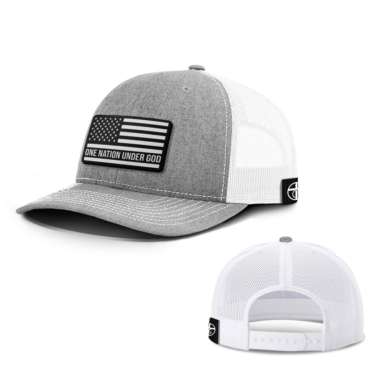 Our True God Hat Snapback / Heather and White / One Size One Nation Under God DBD Patch Hats